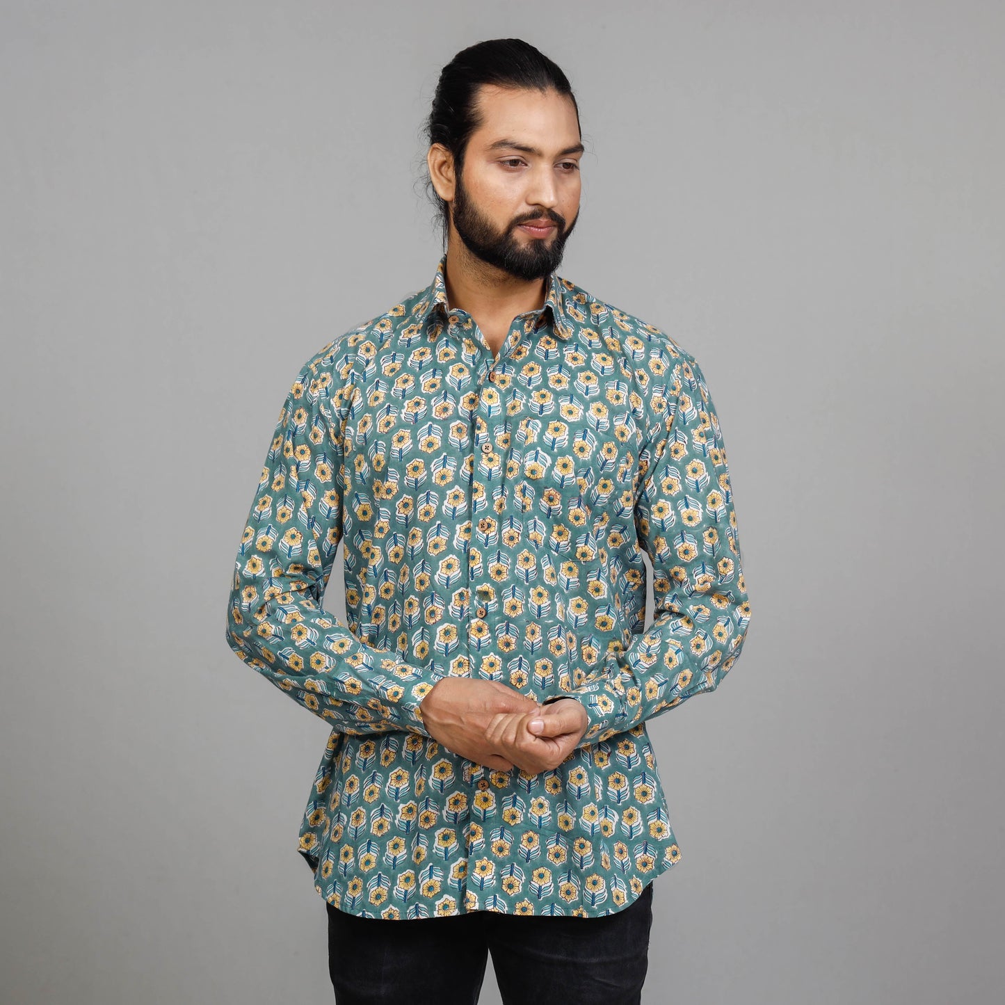 Sanganeri Block Printing Cotton Full Sleeve Shirt