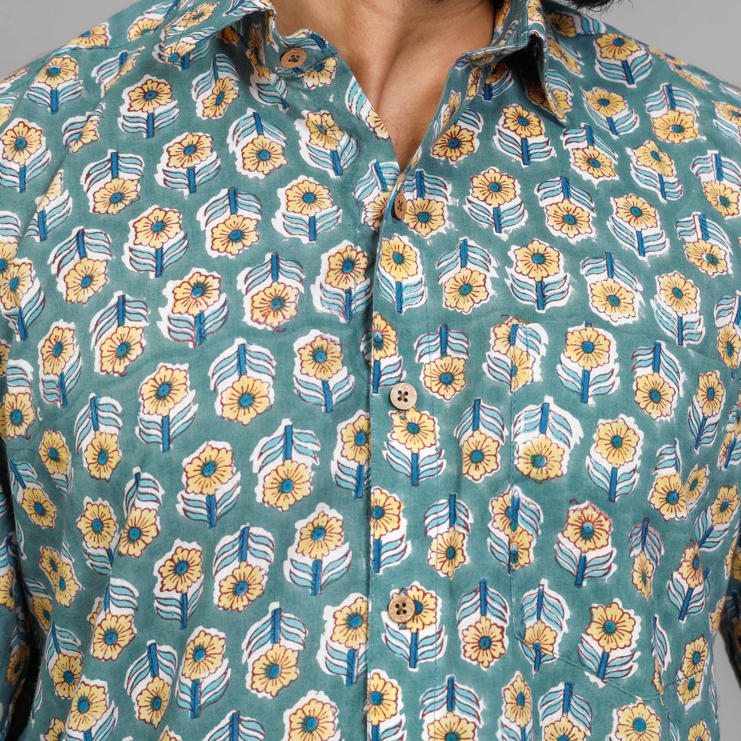 Sanganeri Block Printing Cotton Full Sleeve Shirt
