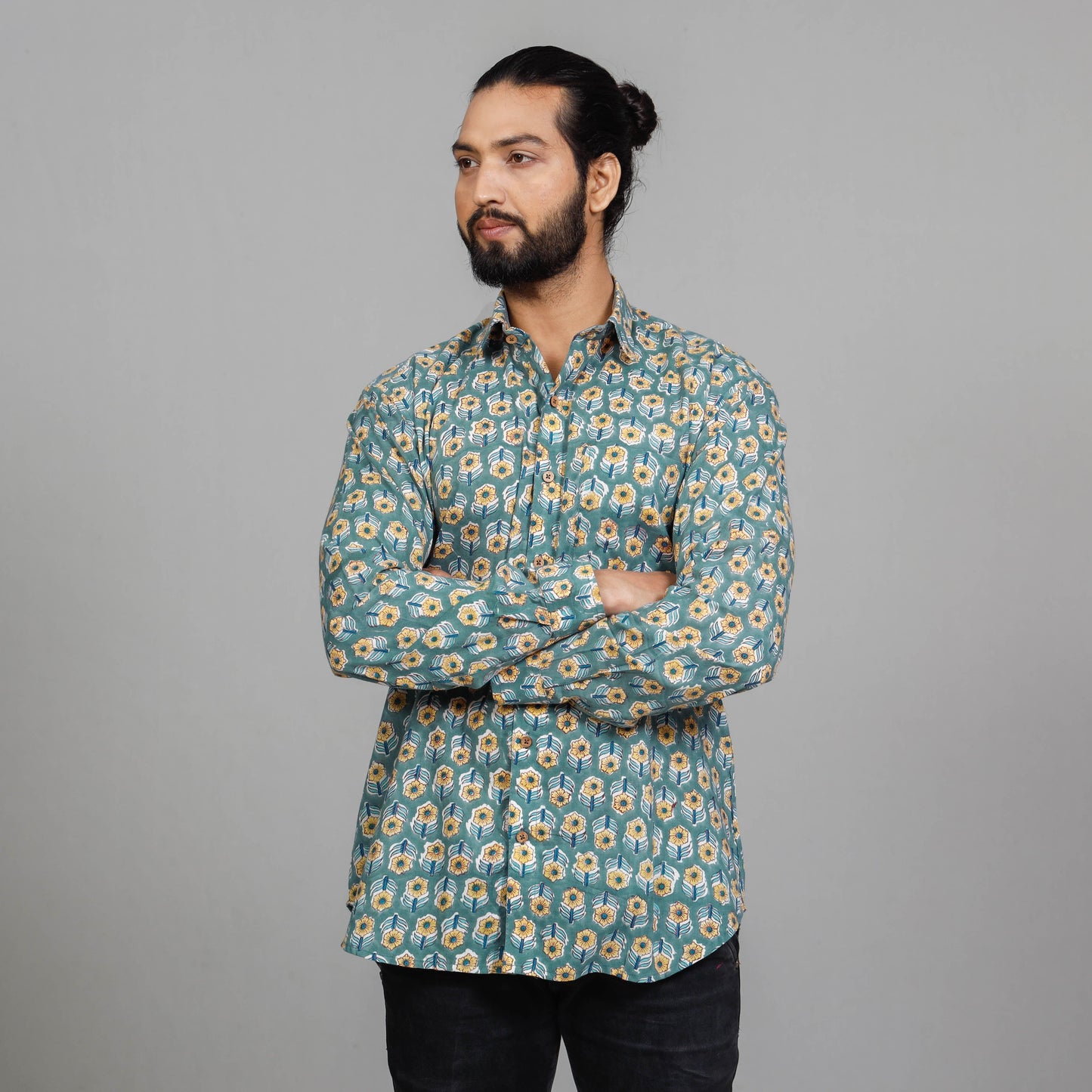 Sanganeri Block Printing Cotton Full Sleeve Shirt