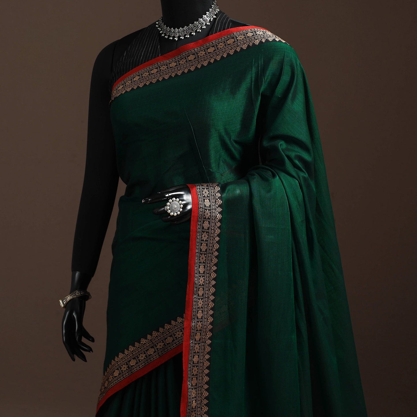 Mercerised cotton dharwad saree with thread border 03