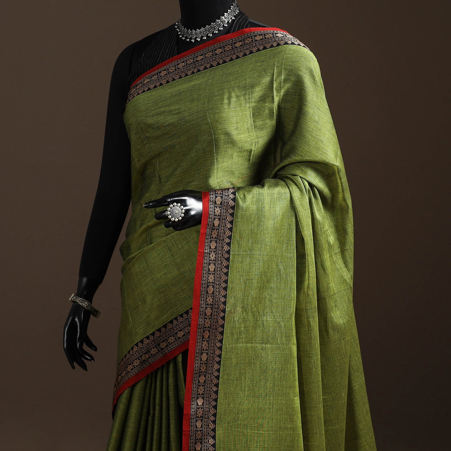 Mercerised cotton dharwad saree with thread border 05