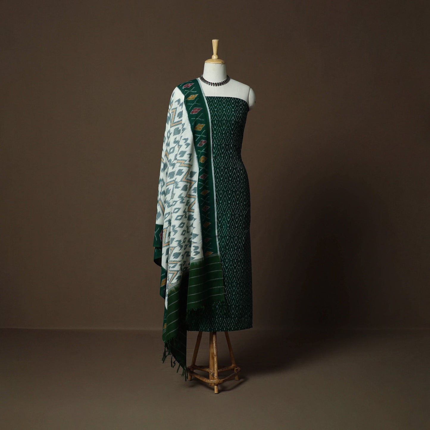 Handloom mercerised cotton pochampally ikat 2pc unstitched