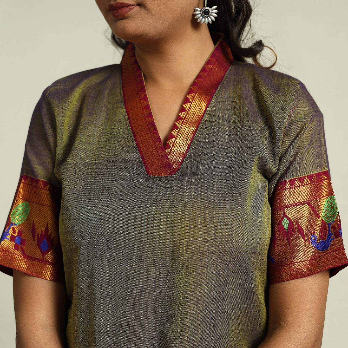 Green Mercerised Cotton Straight Dharwad Kurta