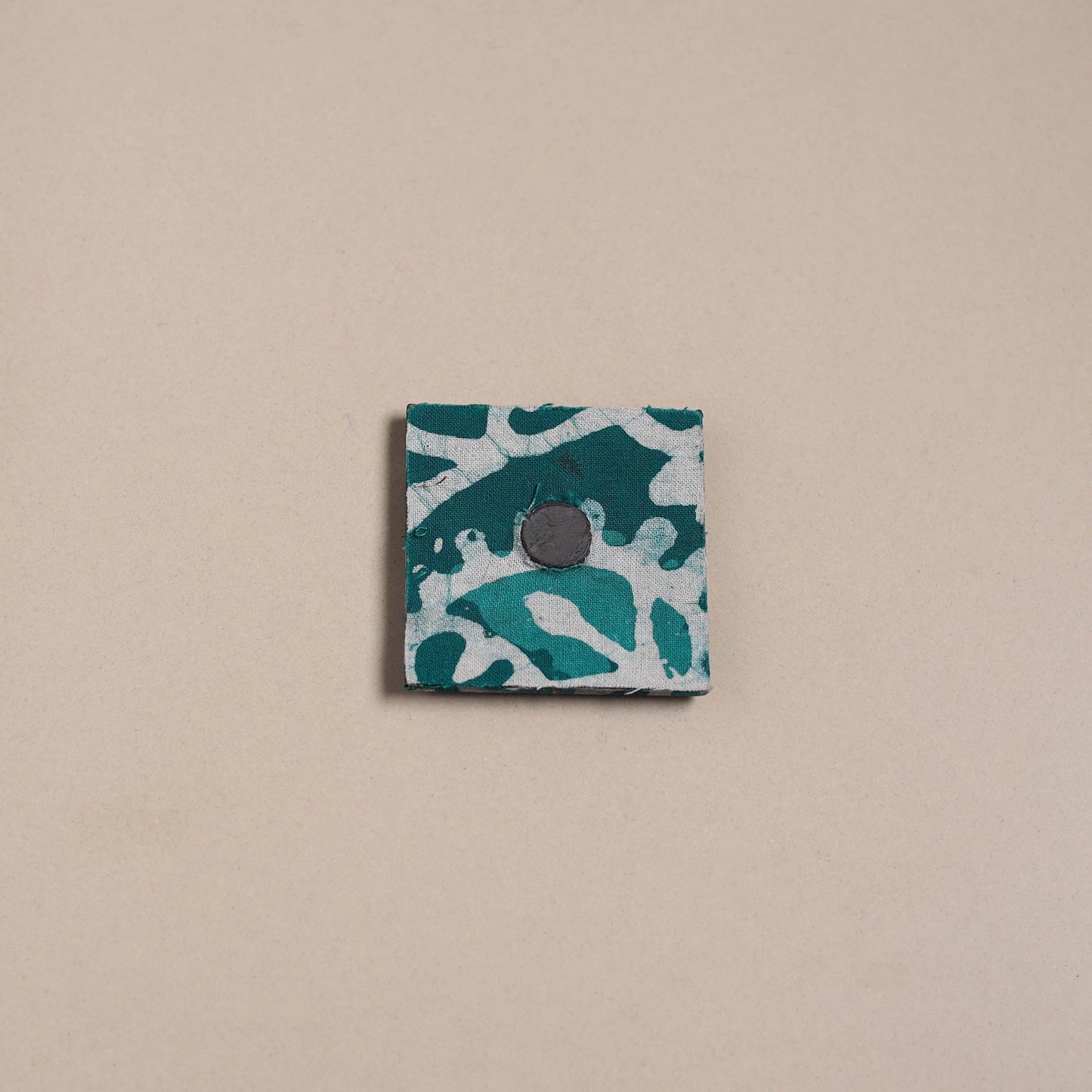 Green - mirror work handmade fabart jute magnet 05