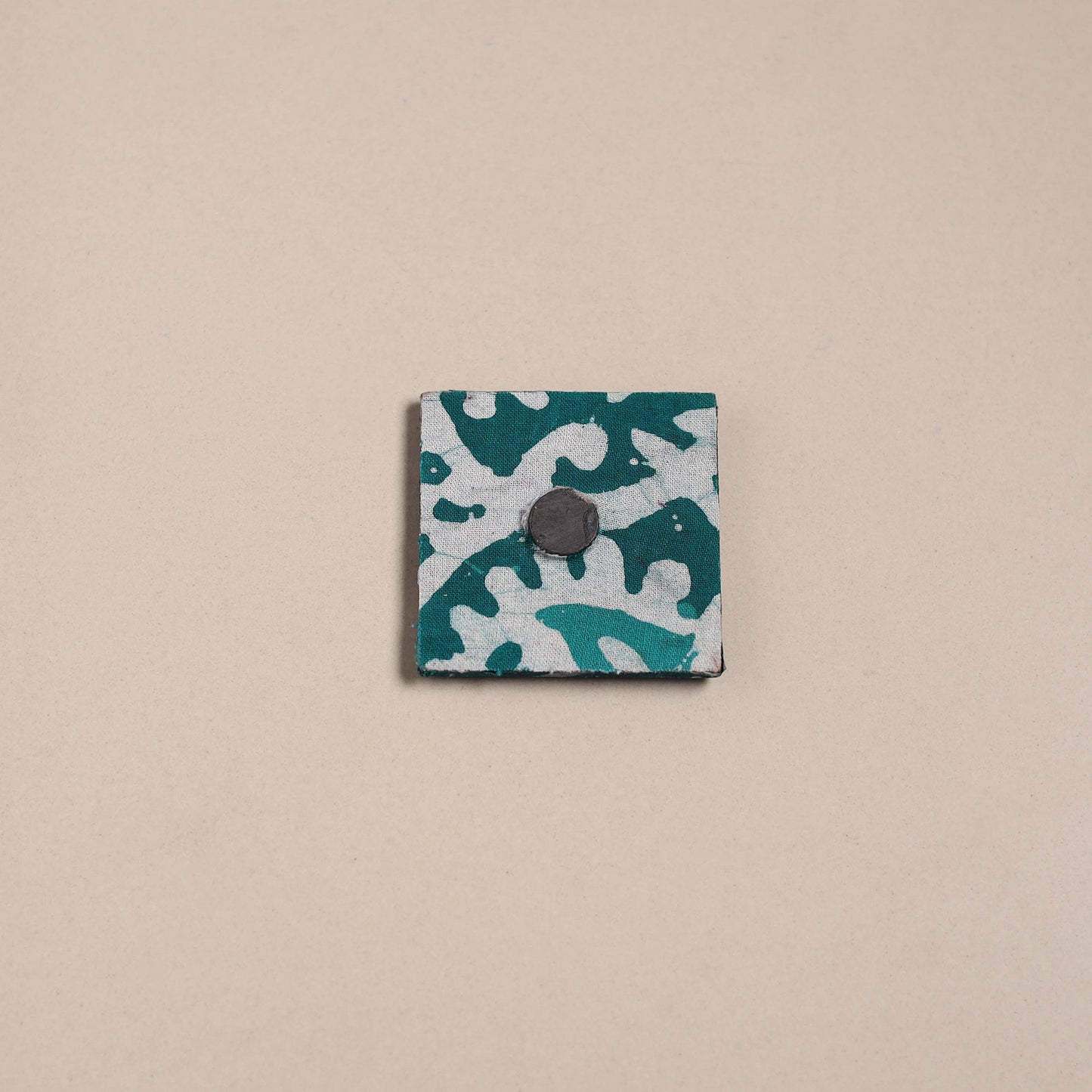 Green - mirror work handmade fabart jute magnet 24