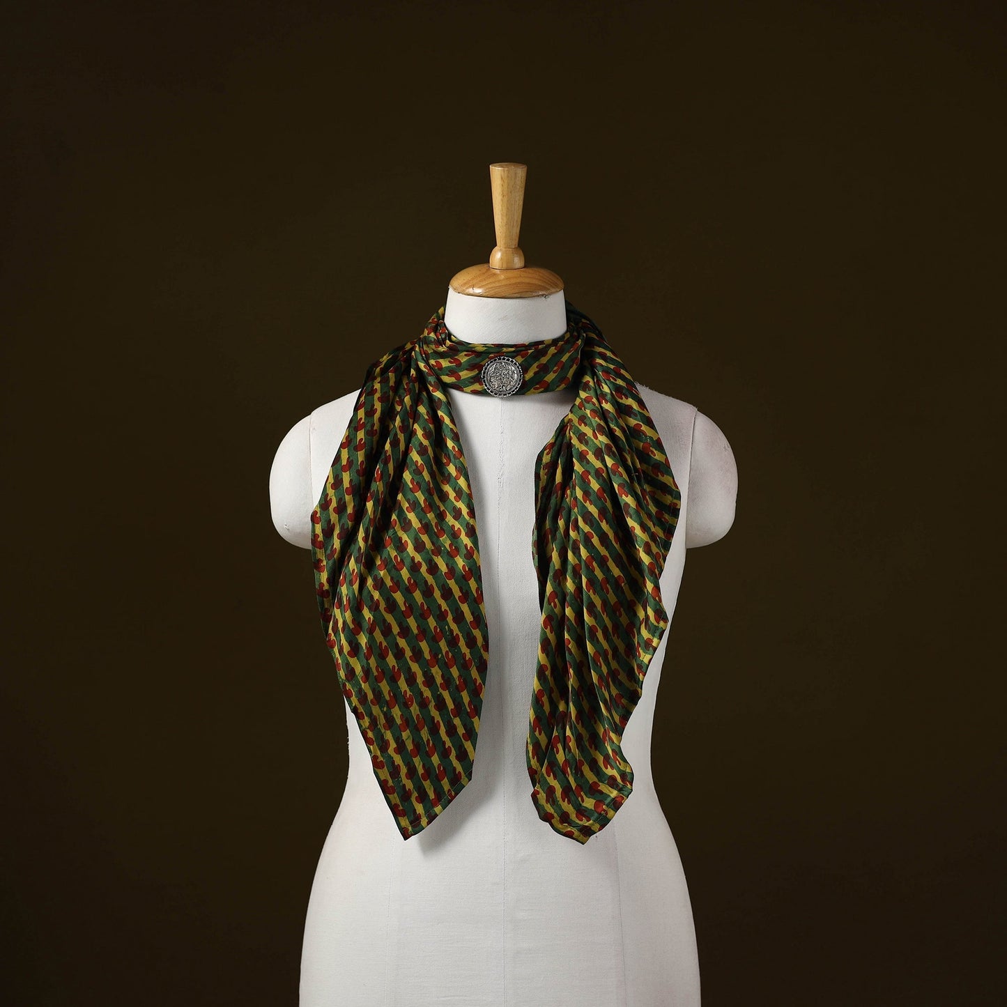 Modal silk pendant necklace scarf 33 - handcrafted