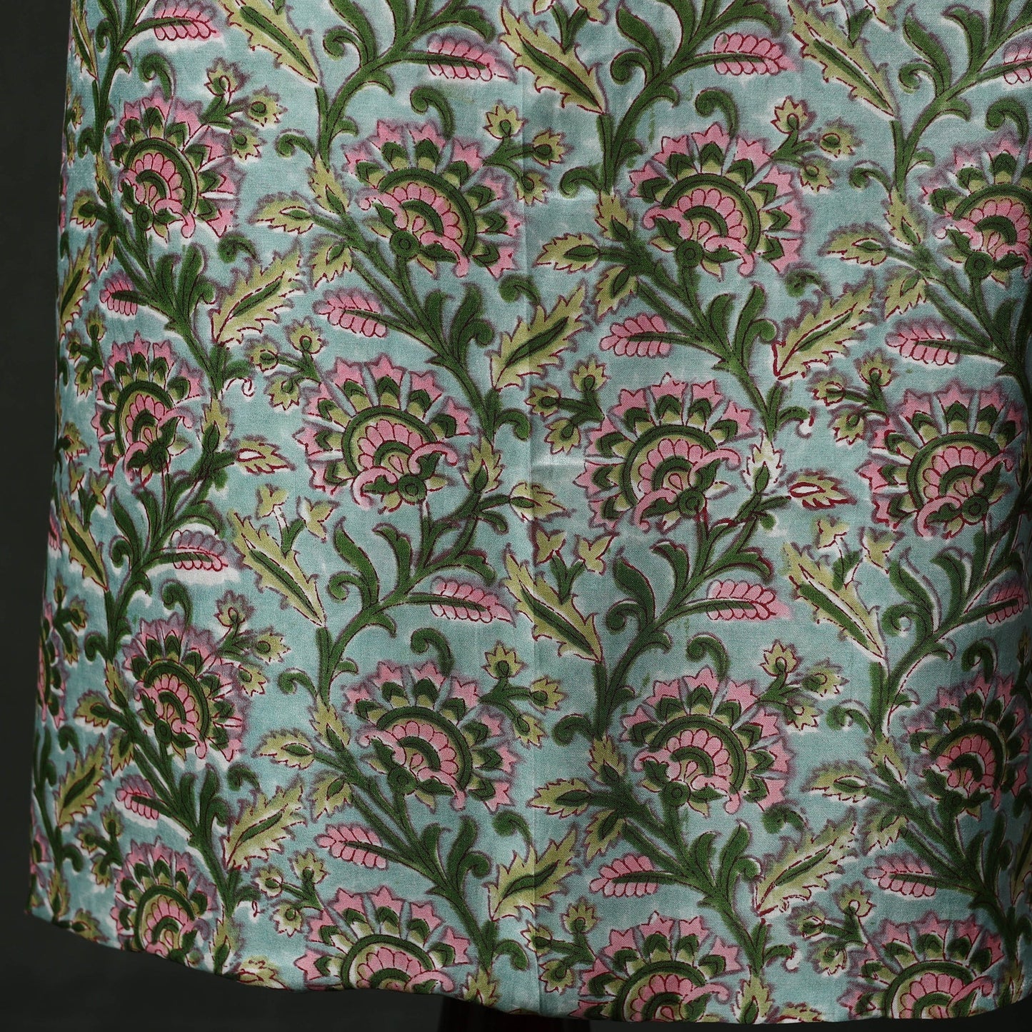 Modal silk hand block sanganeri print 2pc unstitched dress