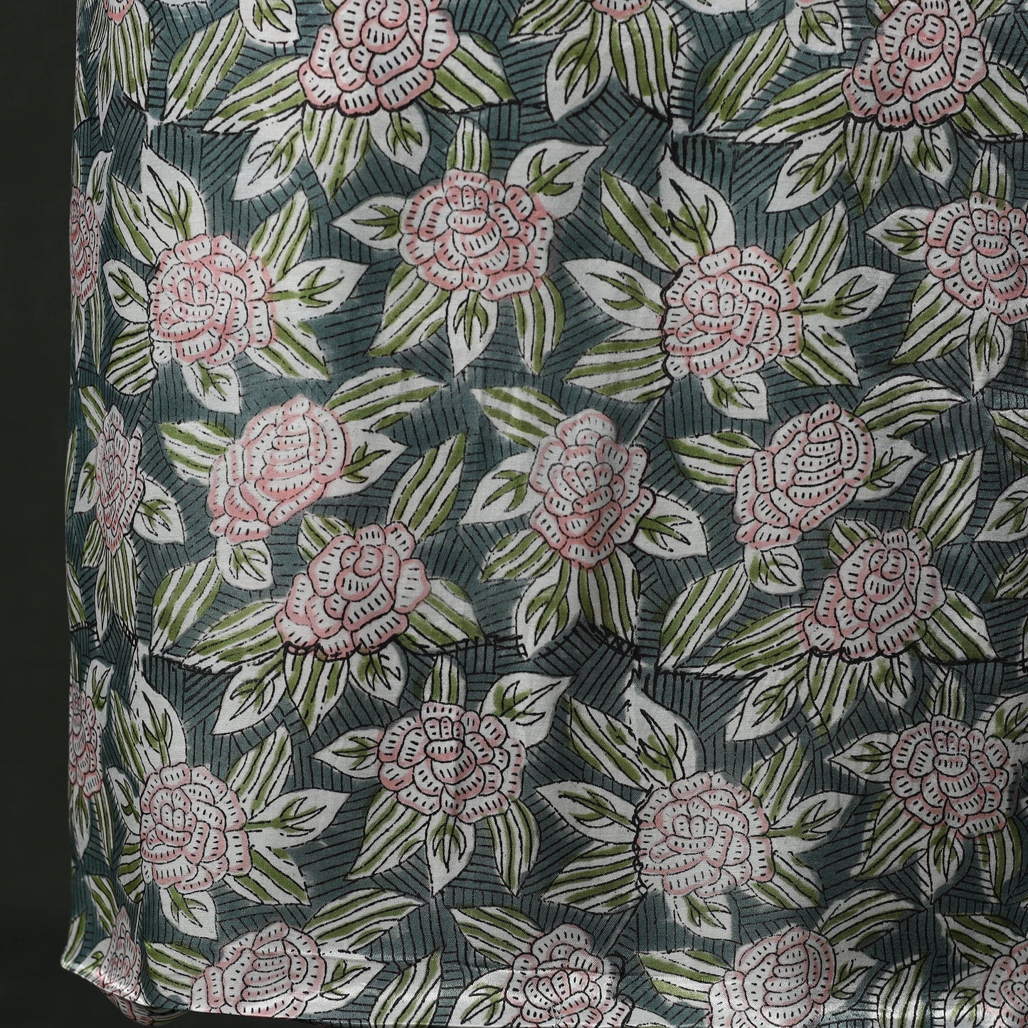 Modal silk hand block sanganeri print 2pc unstitched dress