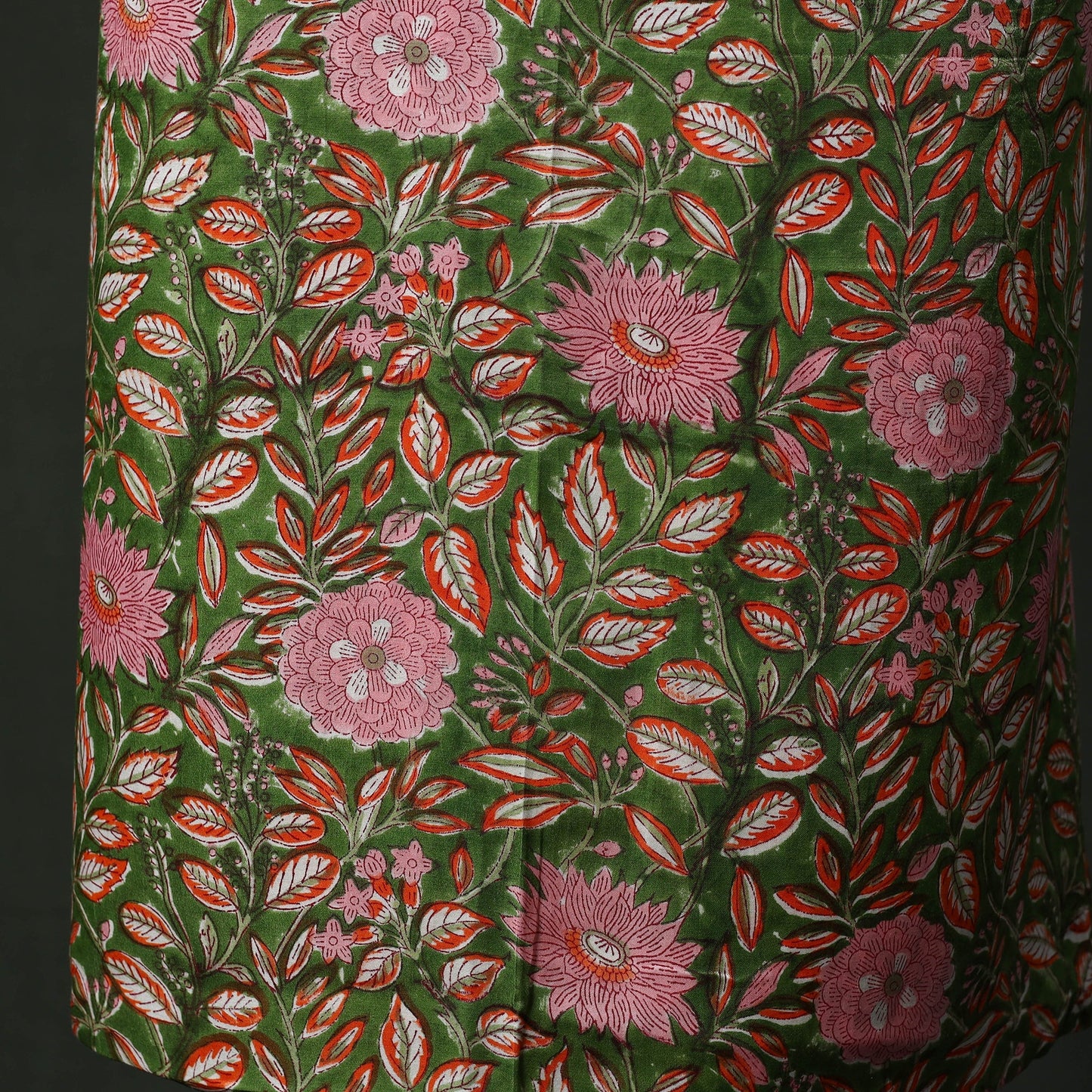 Modal silk hand block sanganeri print 2pc unstitched dress