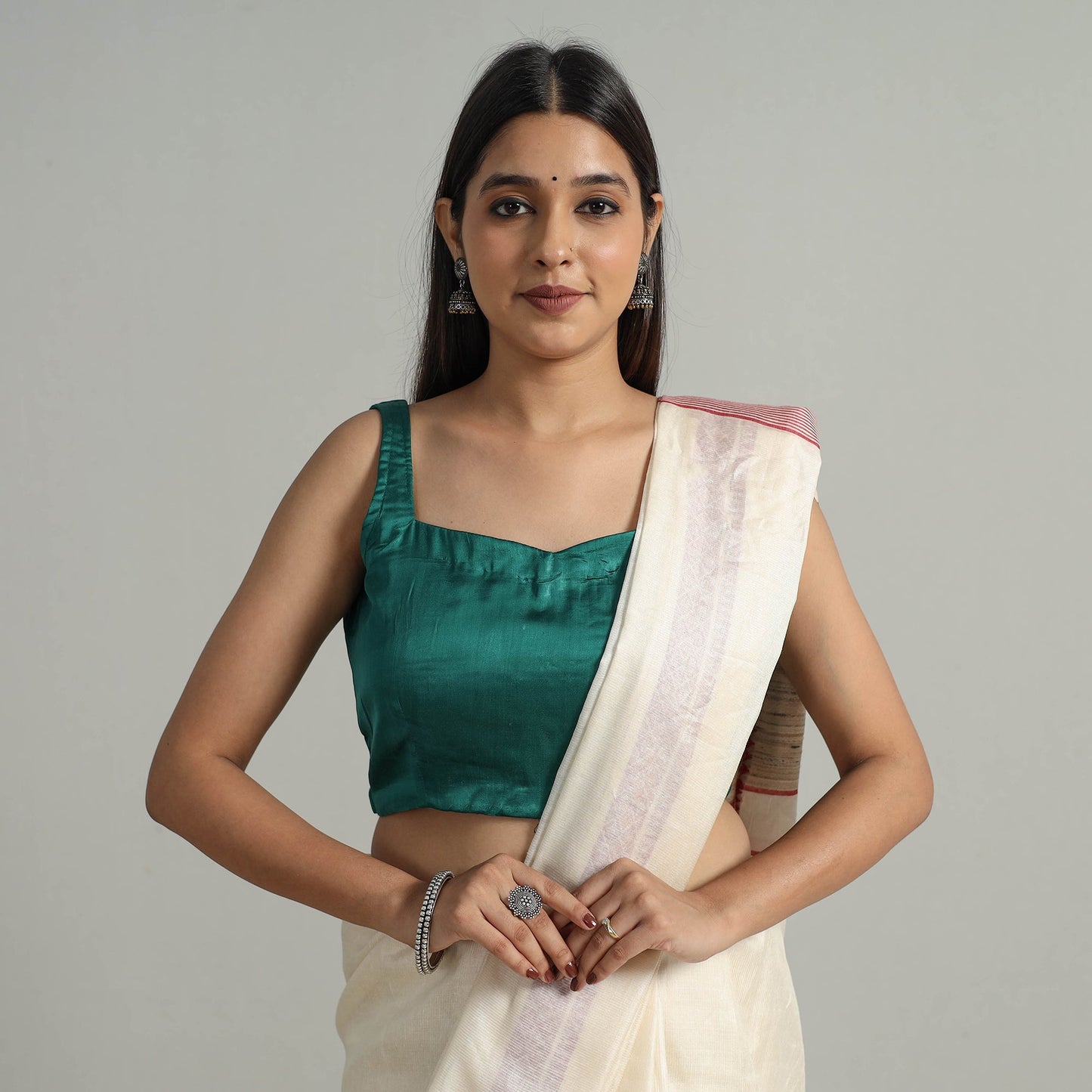 Buy Modal Silk Plain Stitched Blouse 11 Online at iTokri.com