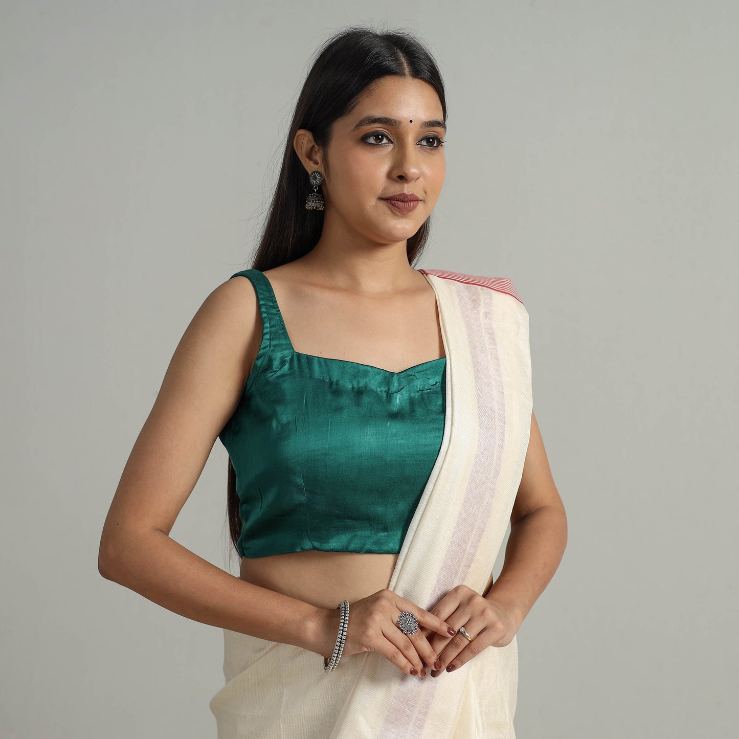 Buy Modal Silk Plain Stitched Blouse 11 Online at iTokri.com