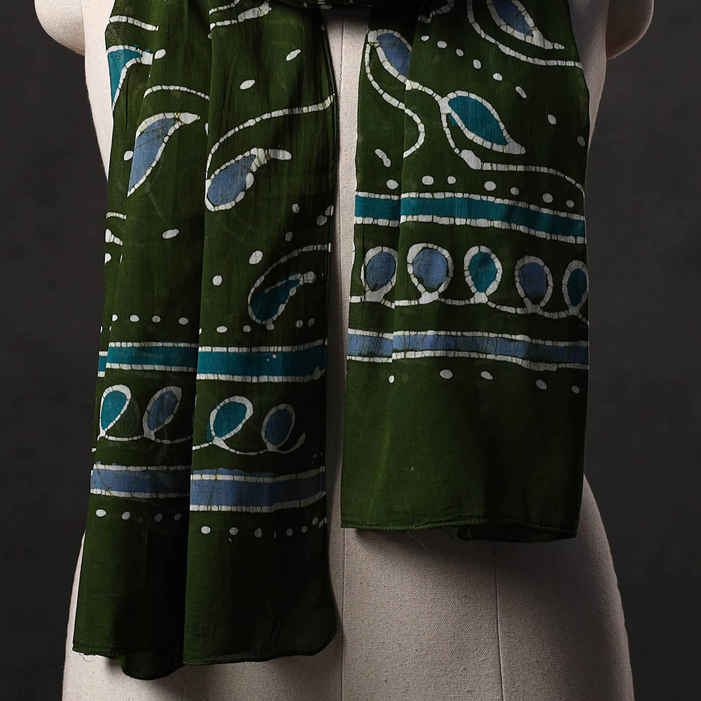 Mul cotton hand batik stole 14 - handcrafted