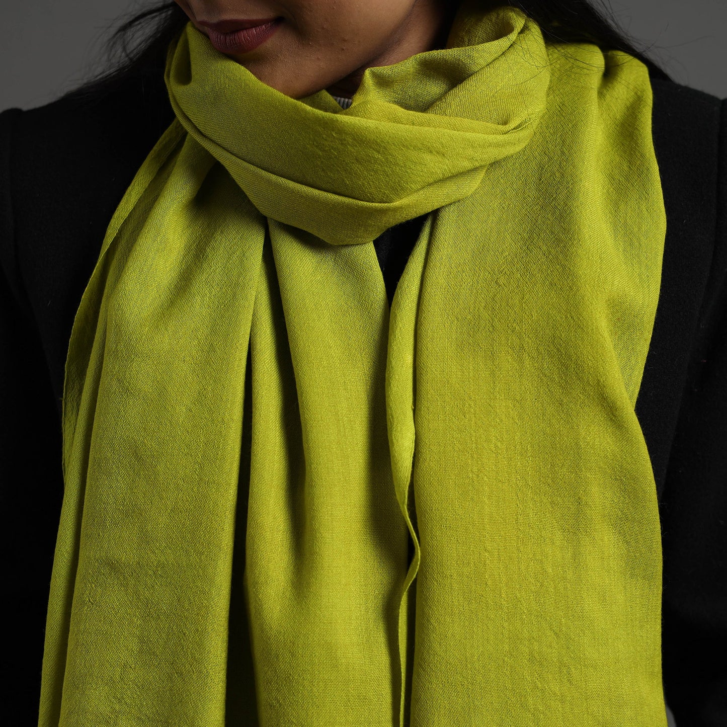 Green Multi Fuman Pure Woollen Stole from Kutch