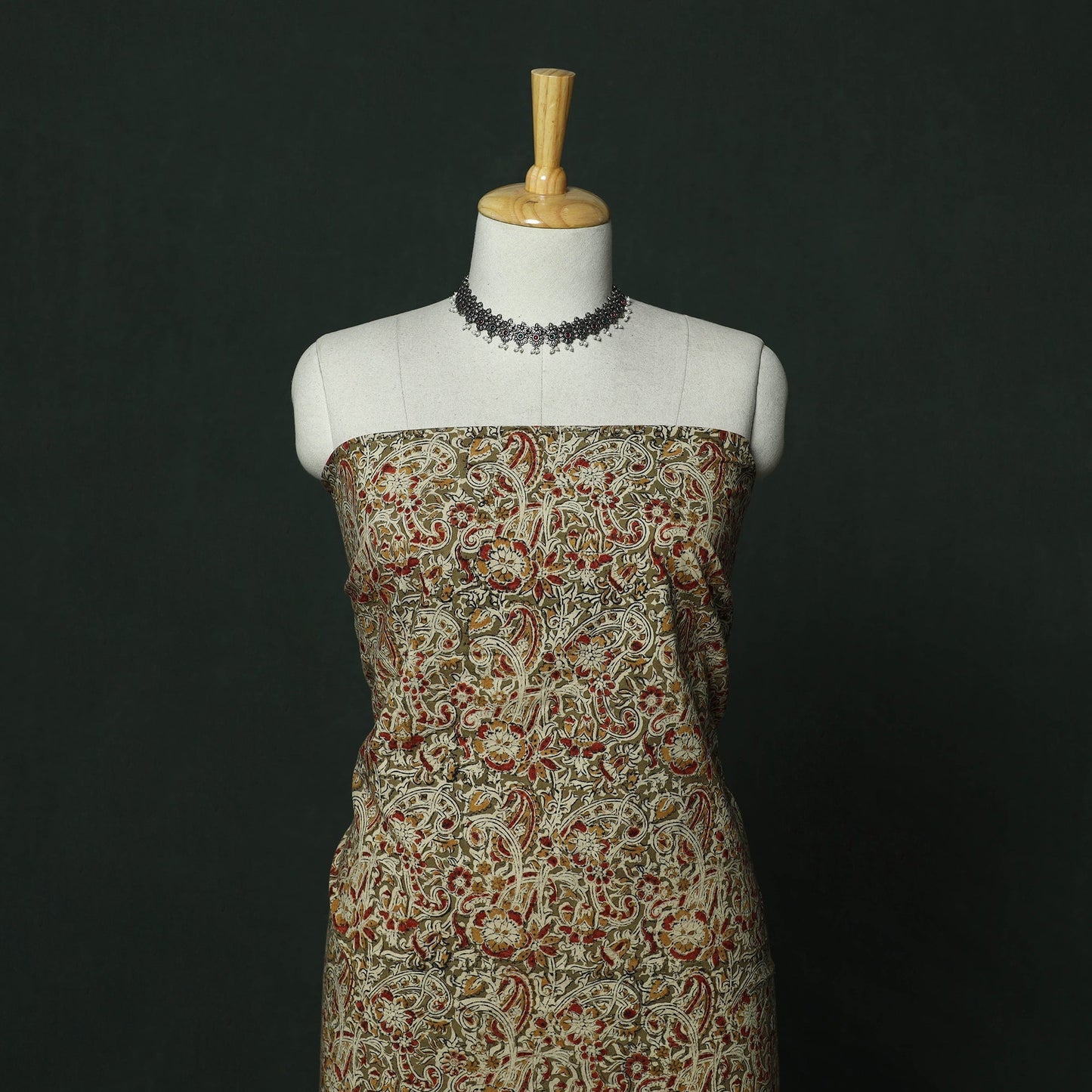 Natural dyed block print cotton pedana kalamkari 2pc