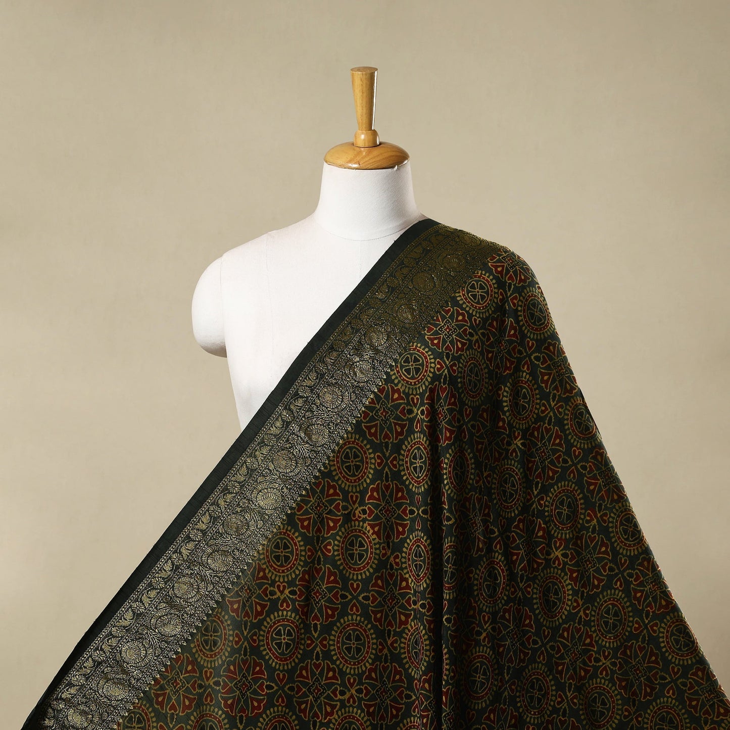 Natural dyed dola silk hand fabric 22 - handcrafted