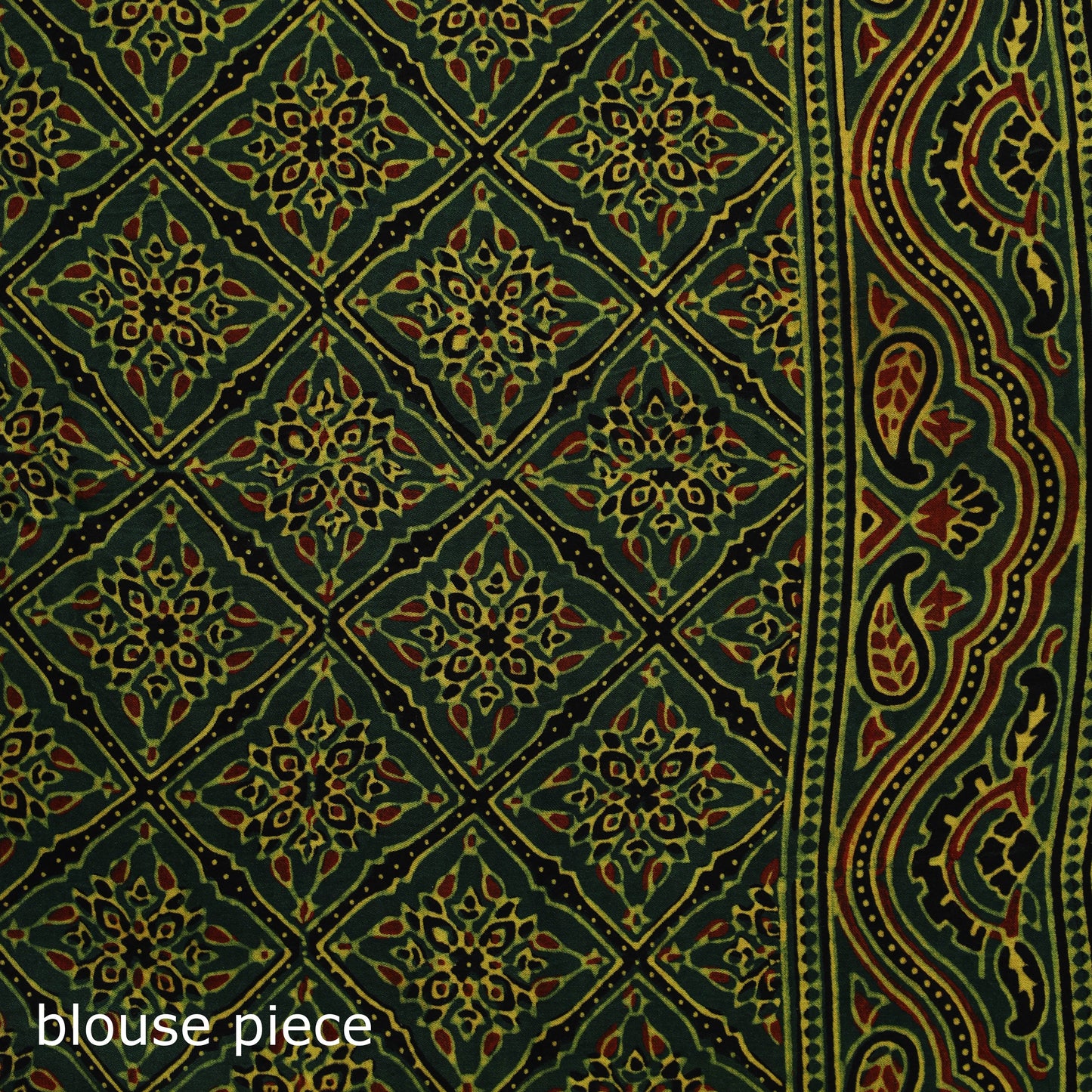 Natural dyed modal silk kutch hand block print ajrakh saree