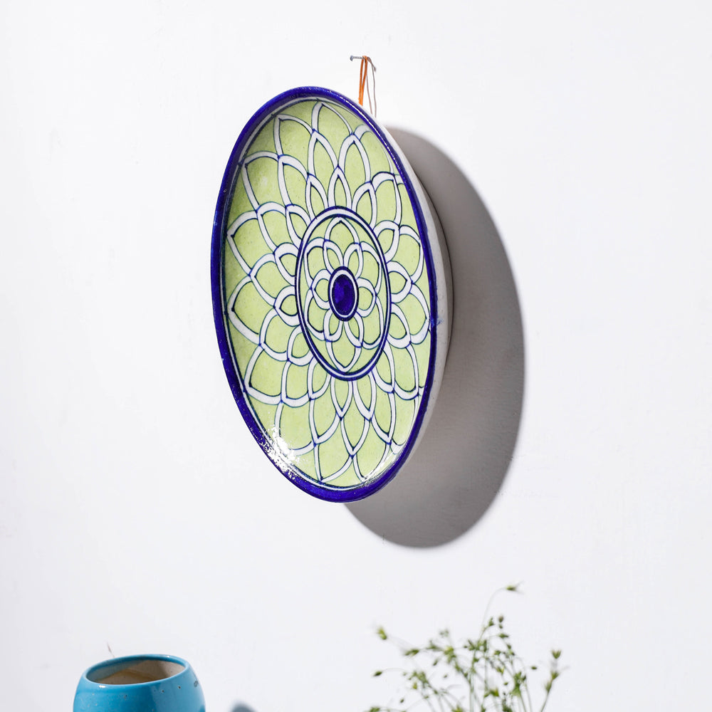 Original Blue Pottery Ceramic Plate/Wall Frame