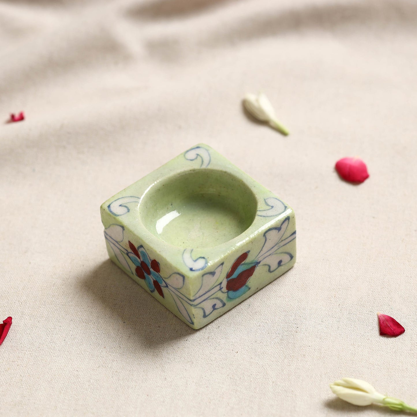 Blue Pottery Ceramic Candle Holder