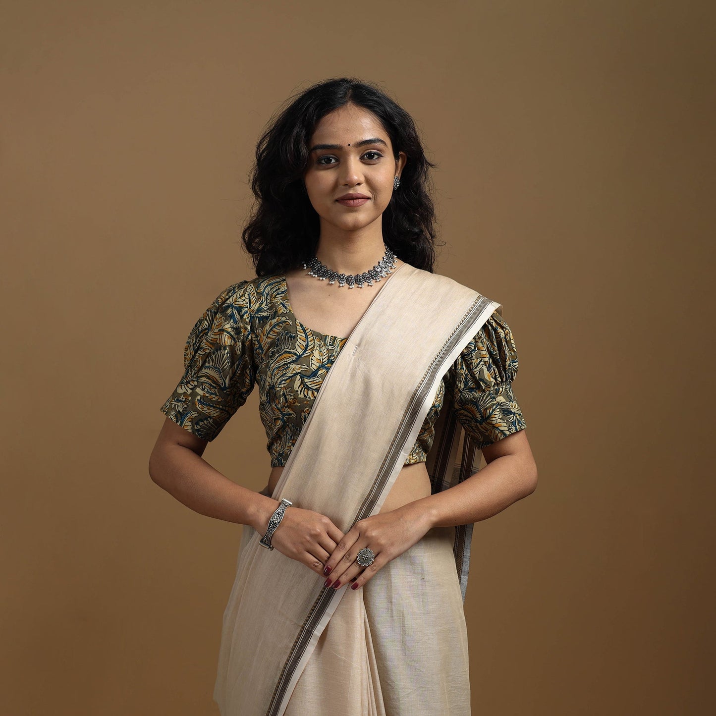 Pedana cotton natural dyed kalamkari readymade blouse 09