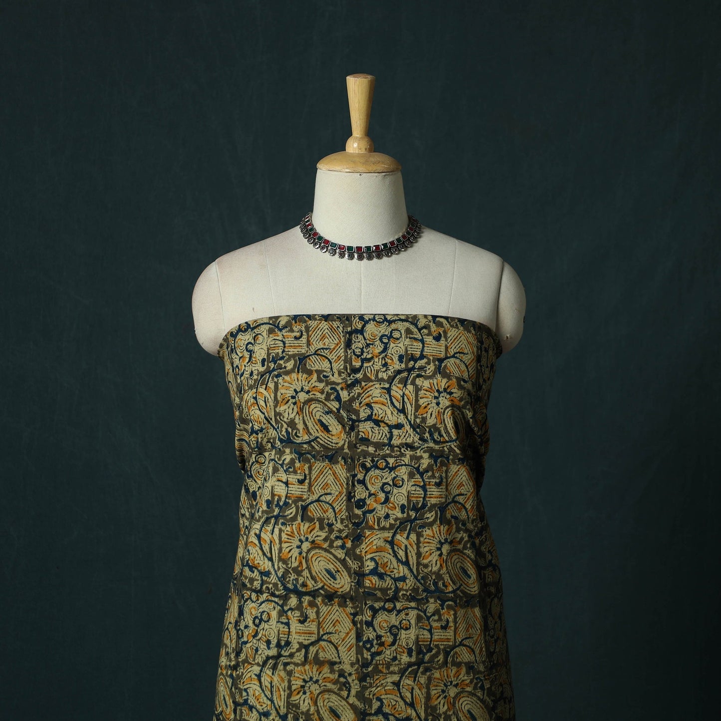 Pedana hand block print natural dyed cotton kalamkari 2pc