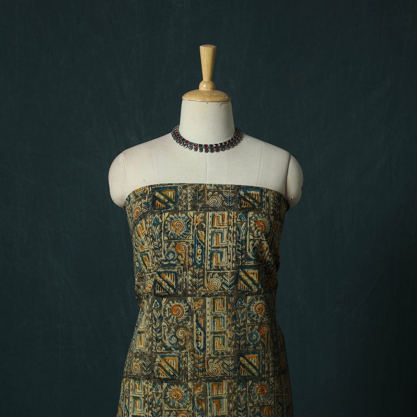 Pedana hand block print natural dyed cotton kalamkari 2pc