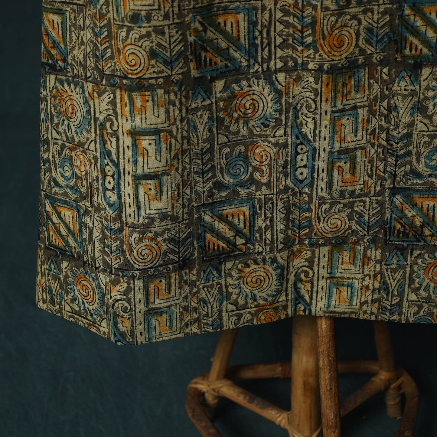 Pedana hand block print natural dyed cotton kalamkari 2pc
