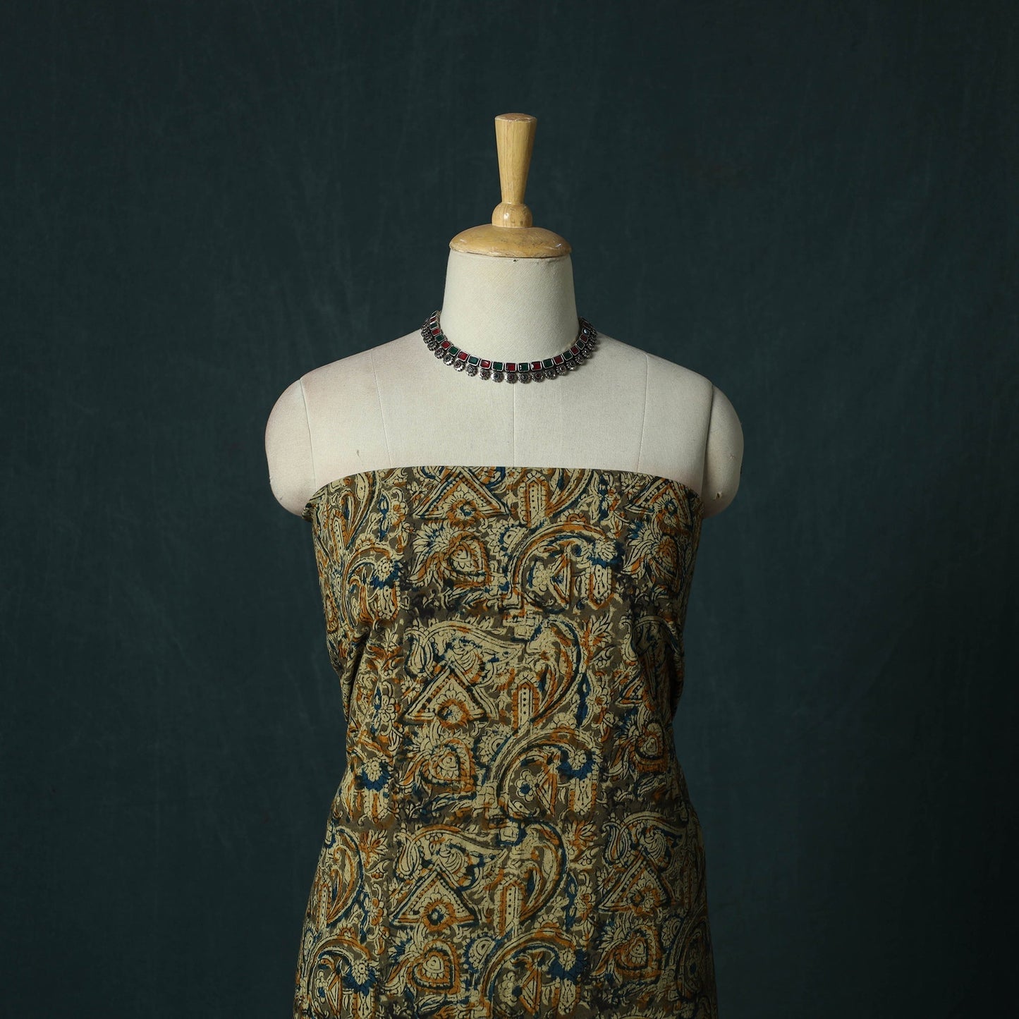 Pedana hand block print natural dyed cotton kalamkari 2pc