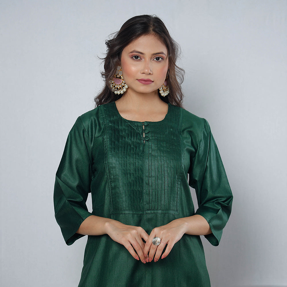 Buy iTokri Casuals - Tussar Silk Long Kurta for Women