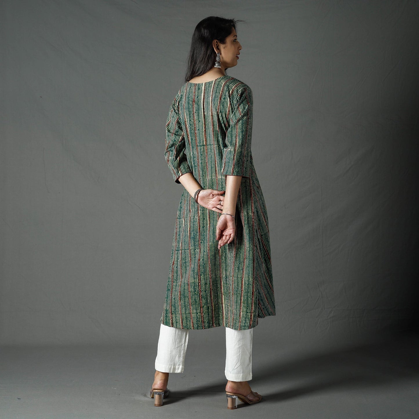 Pipad Block Printed Cotton Long kurta for Women