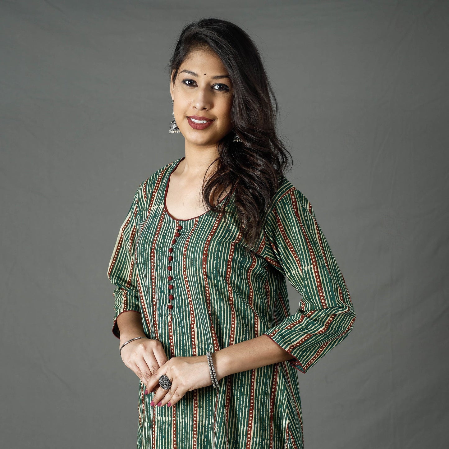 Pipad Block Printed Cotton Long kurta for Women
