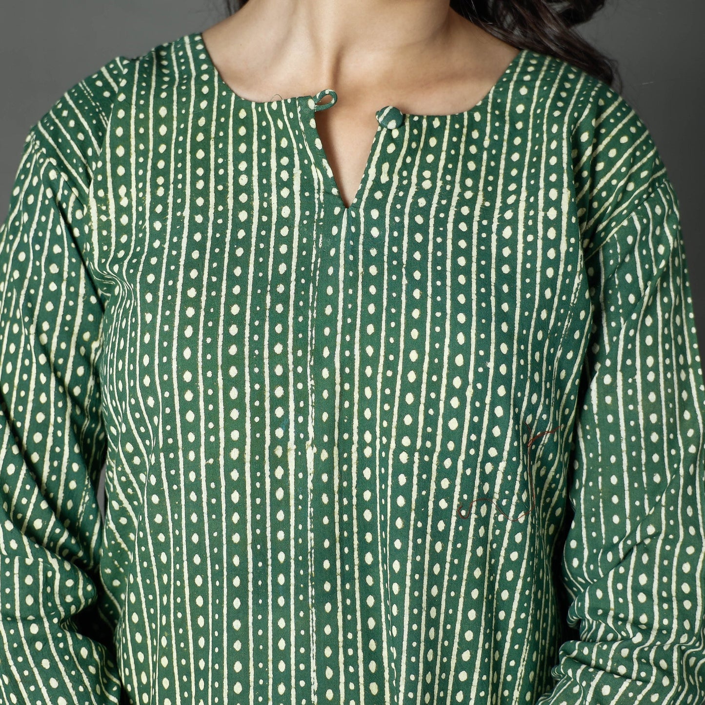Pipad Block Printed Cotton Long Kurta for Women
