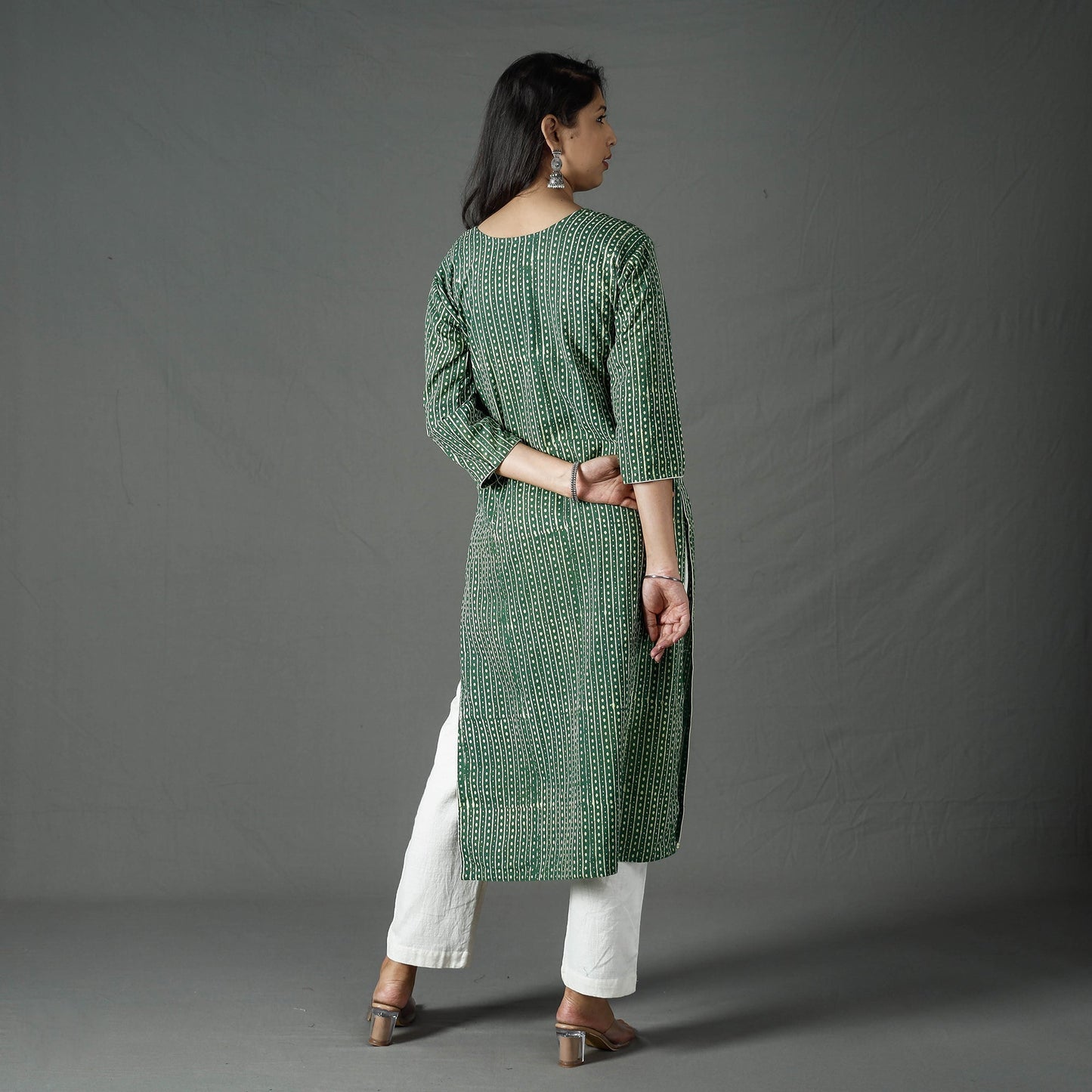 Pipad Block Printed Cotton Long Kurta for Women