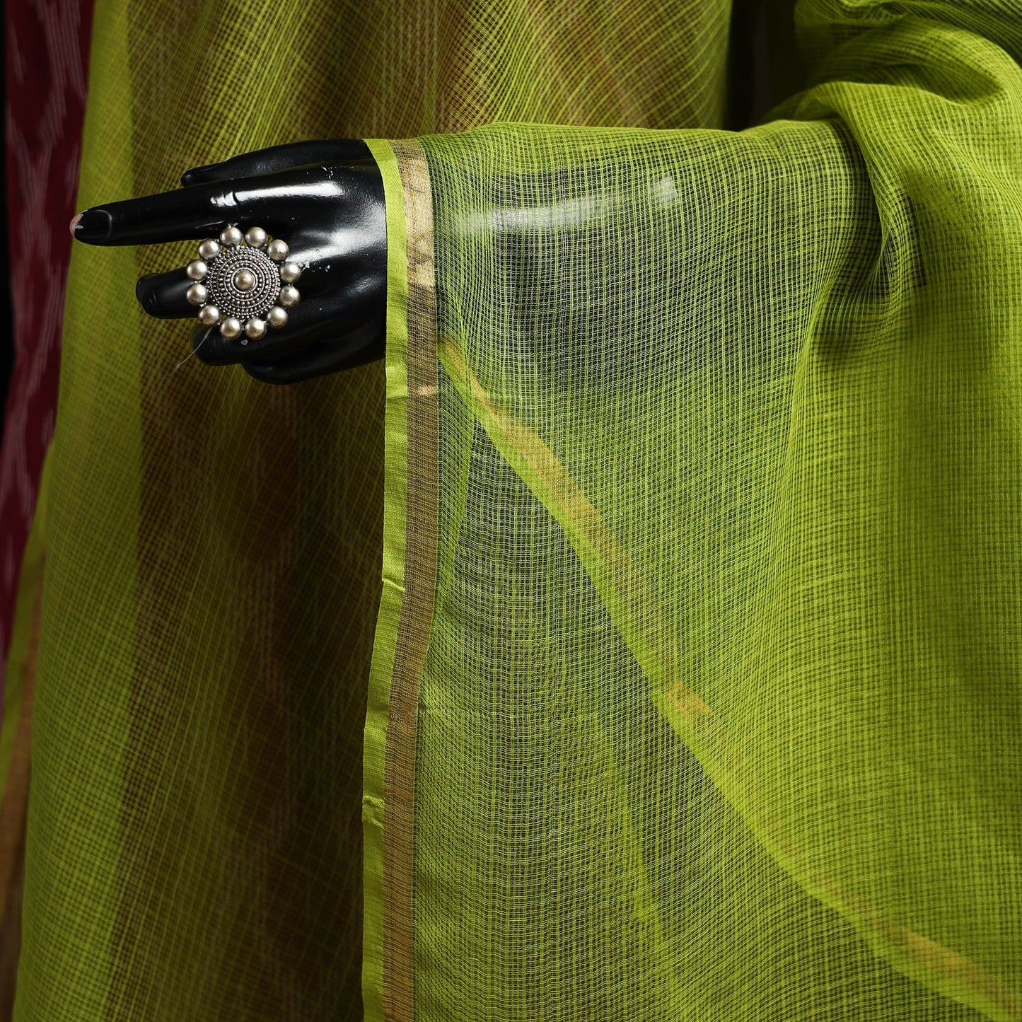 Plain cotton kota doria dupatta 22 - handcrafted
