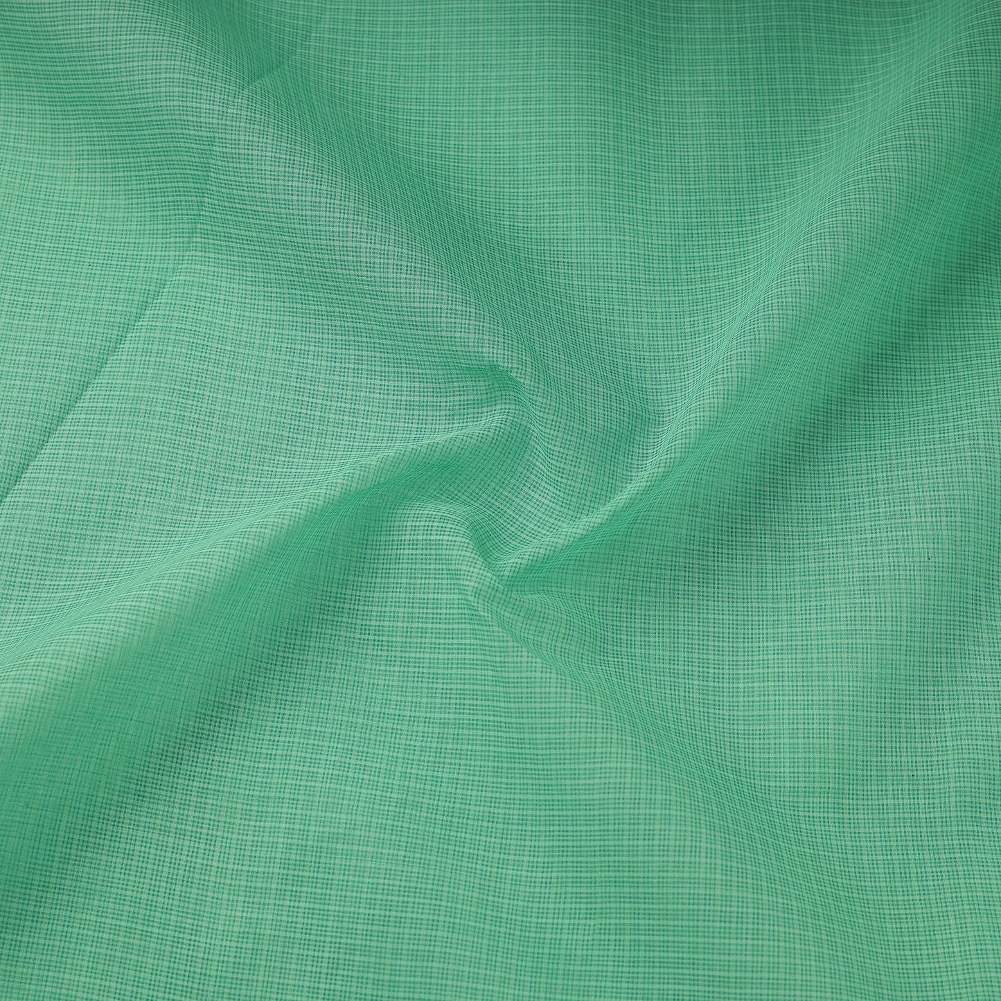 Green - plain cotton kota doria fabric 14 - handcrafted