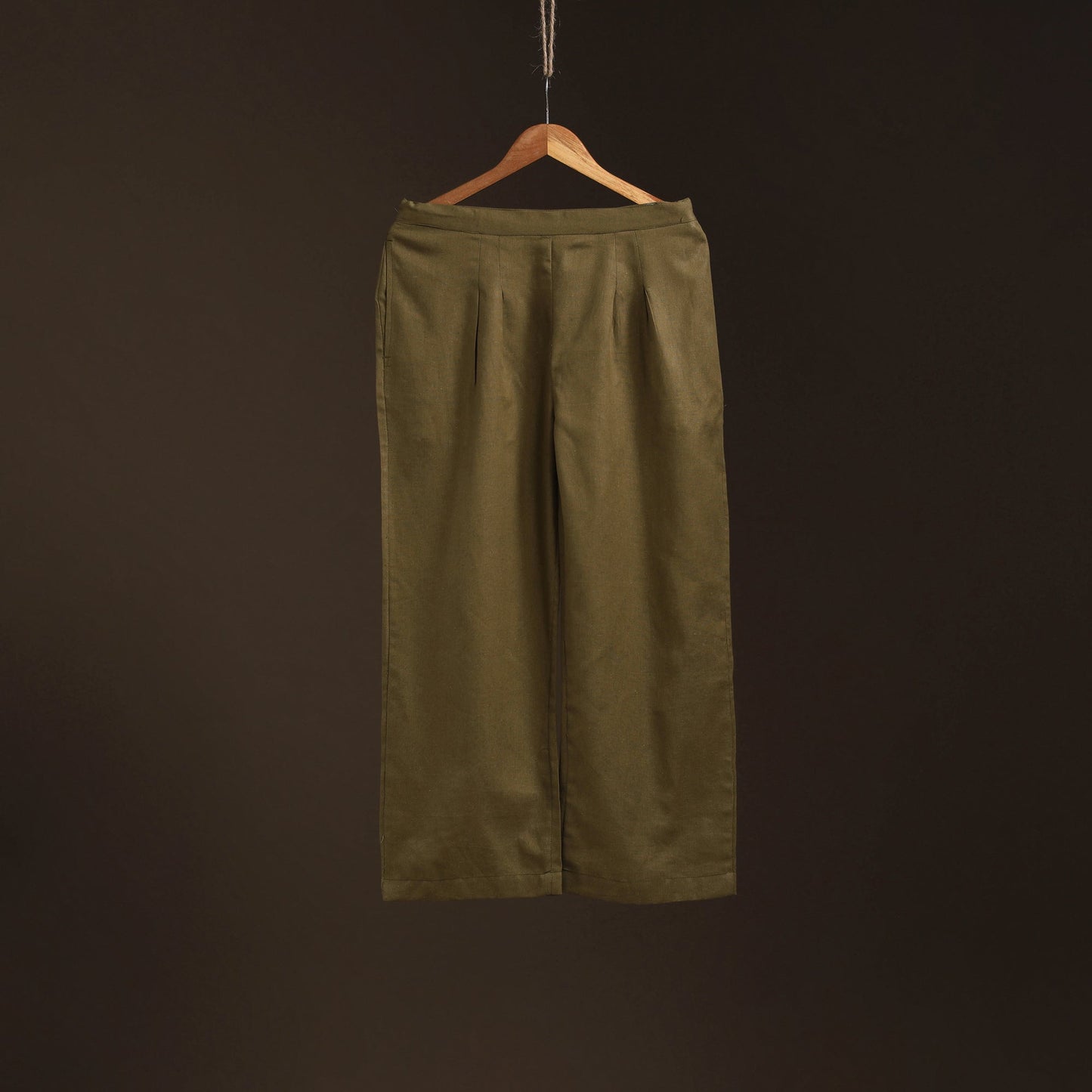 Green - plain flex cotton elasticated palazzo 04