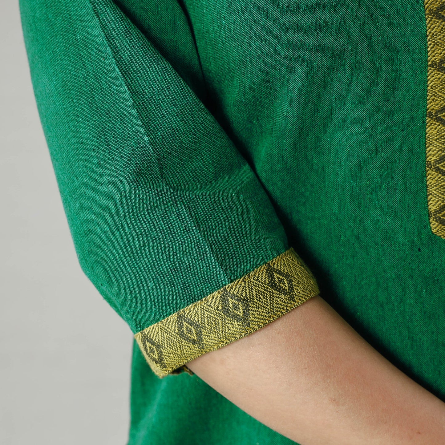 Plain Jhiri Handloom Cotton Long Kurta