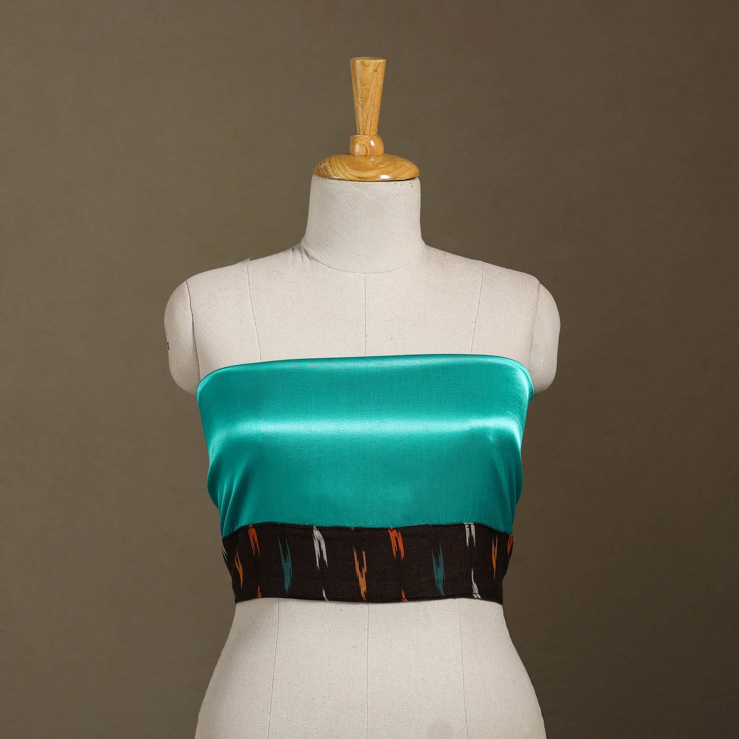 Green Plain Mashru Silk Blouse Piece