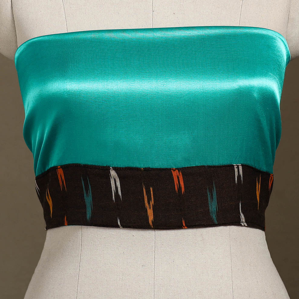 Green Plain Mashru Silk Blouse Piece