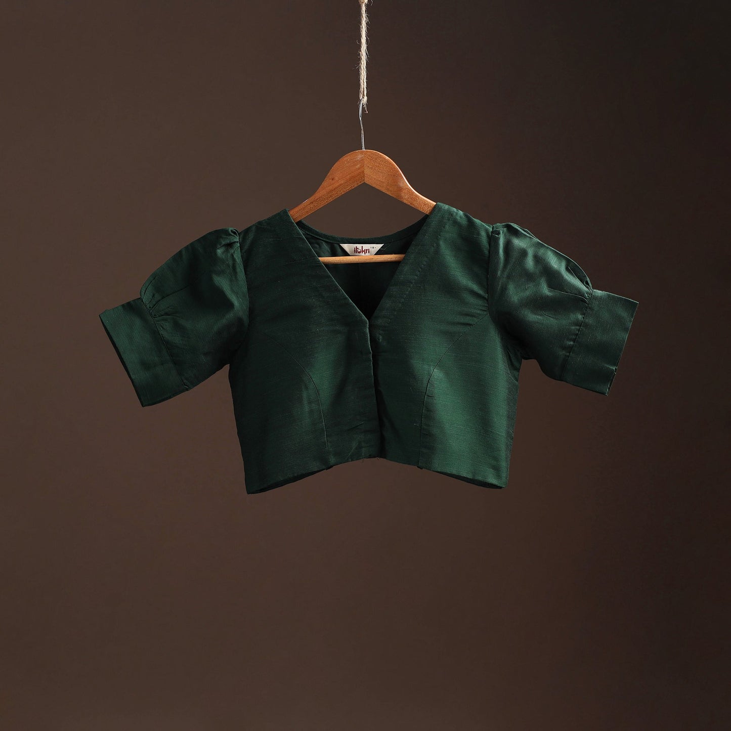 Plain slub silk readymade blouse 17 - handcrafted