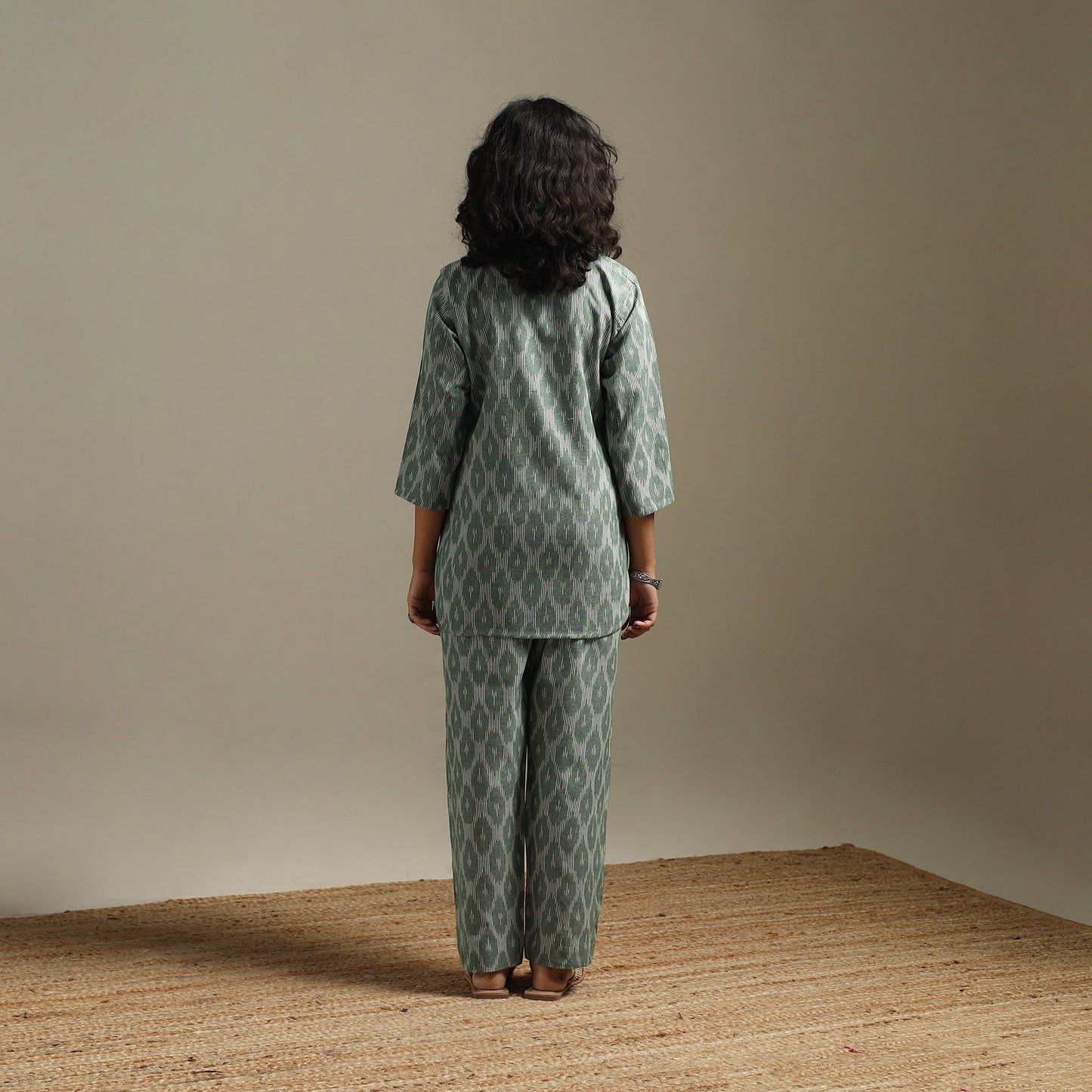 Pochampally ikat cotton night suit set 10 - handcrafted