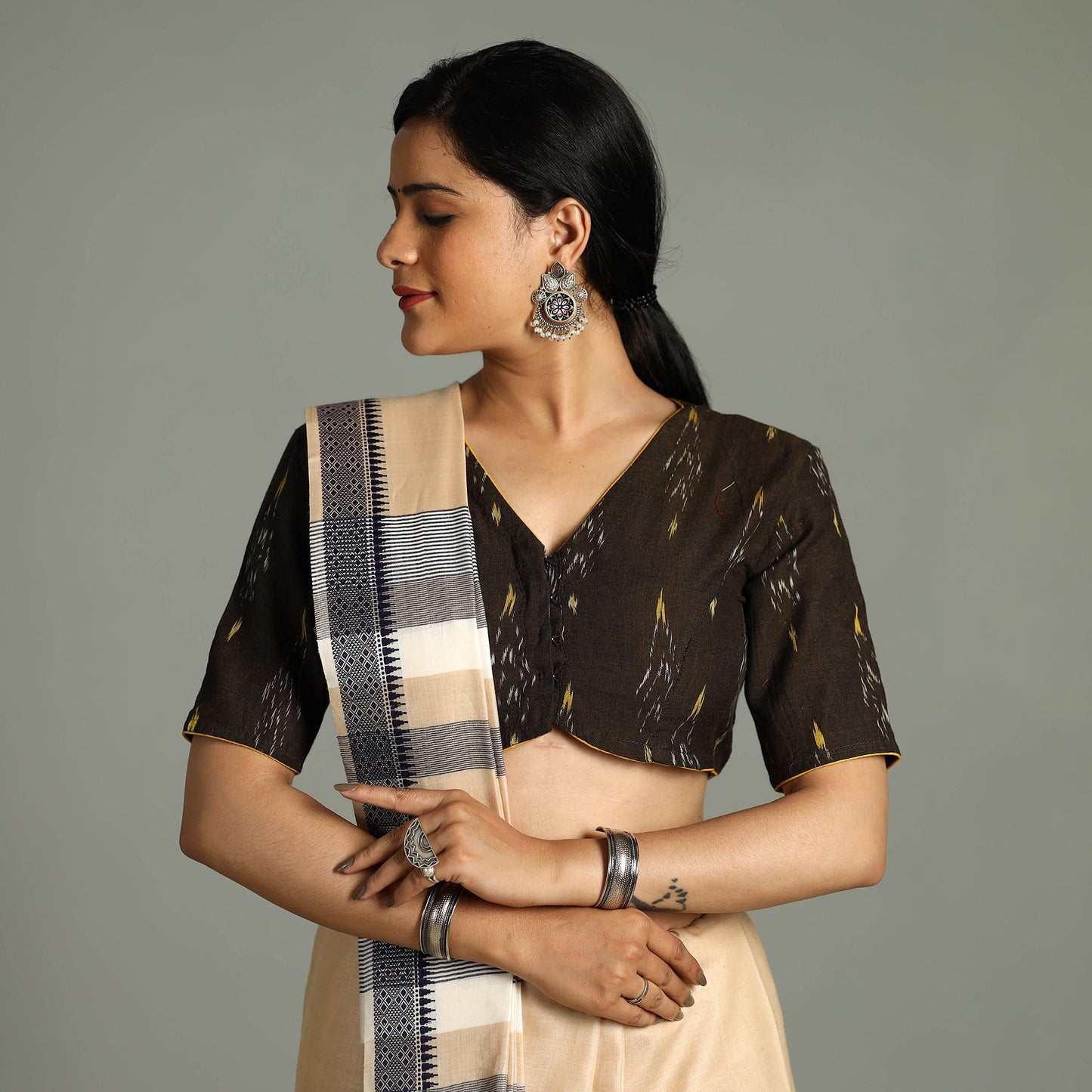 pochampally ikat stitched blouse