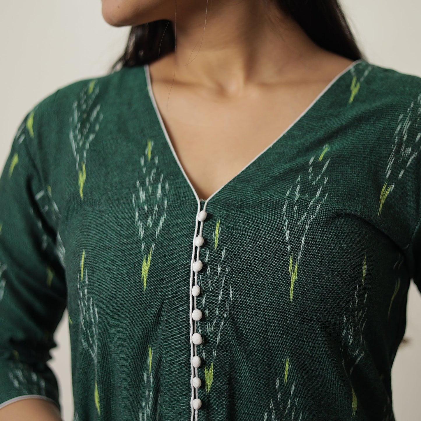 Pochampally Ikat Weave Cotton Straight Kurta 01
