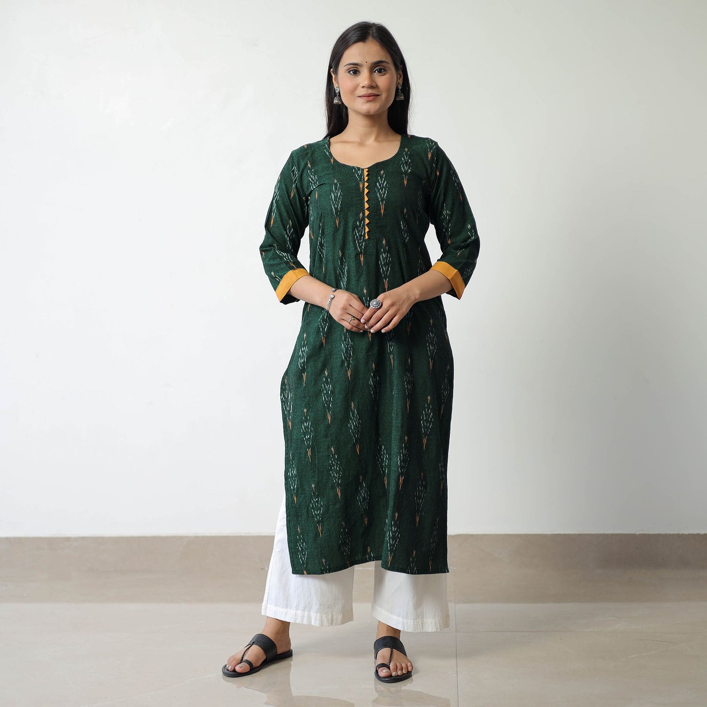 Pochampally Ikat Weave Cotton Straight Kurta 05