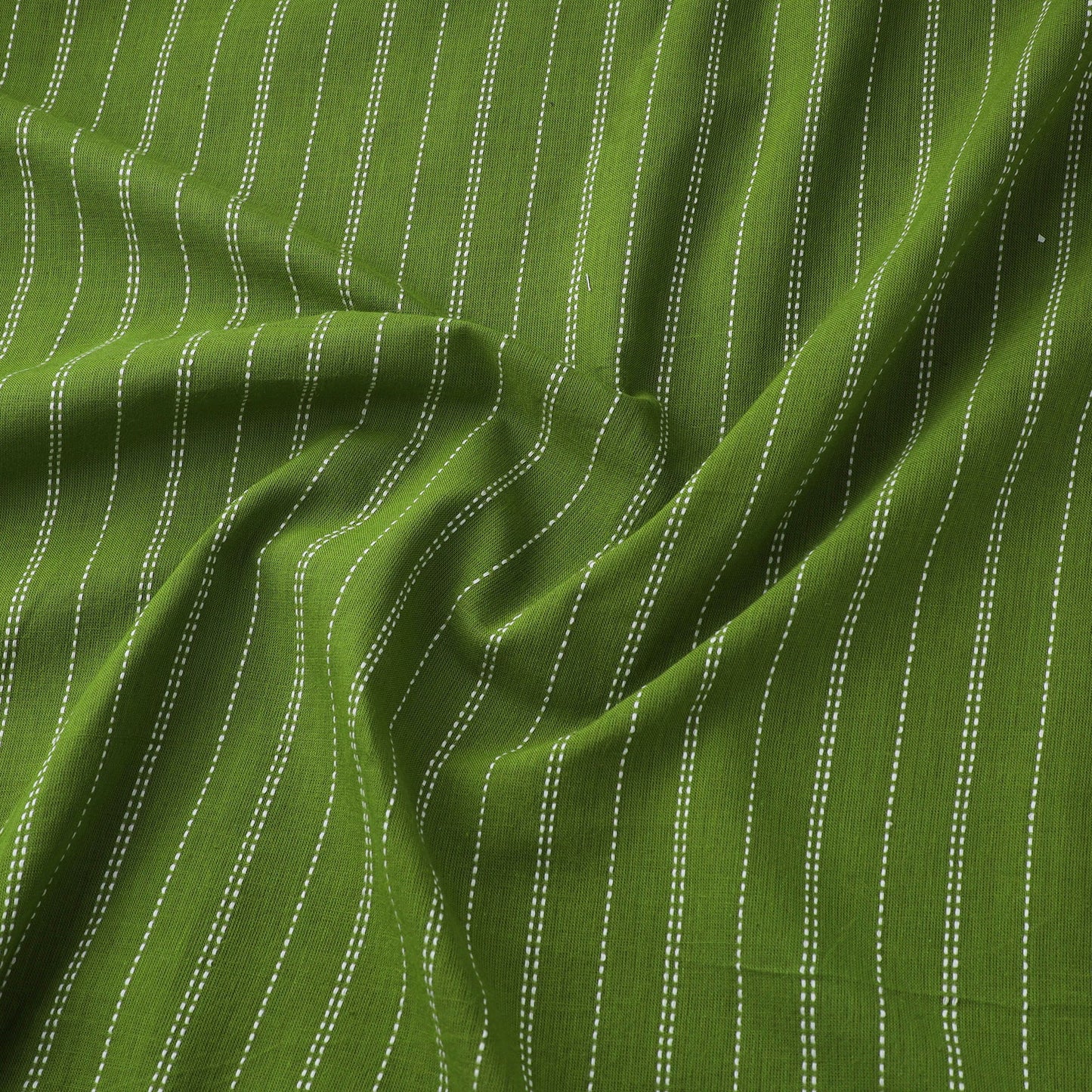 Green Prewashed Cotton Jacquard Fabric