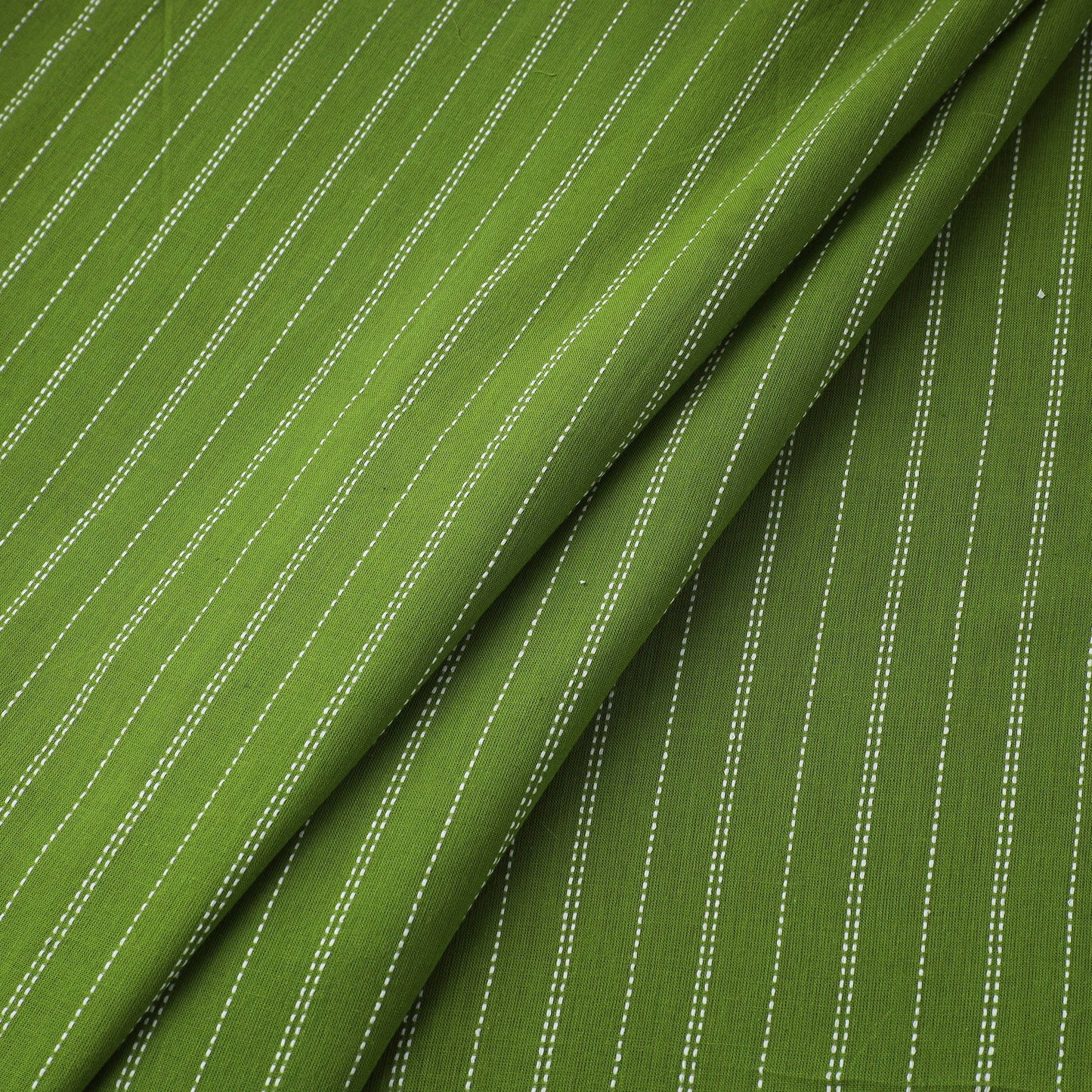 Green Prewashed Cotton Jacquard Fabric