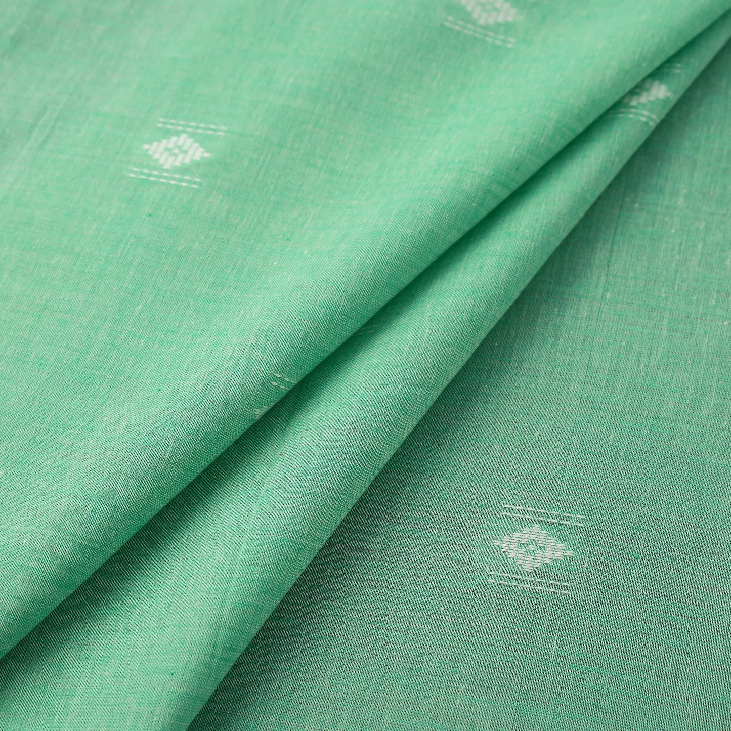Buy Green Prewashed Cotton Jacquard Fabric