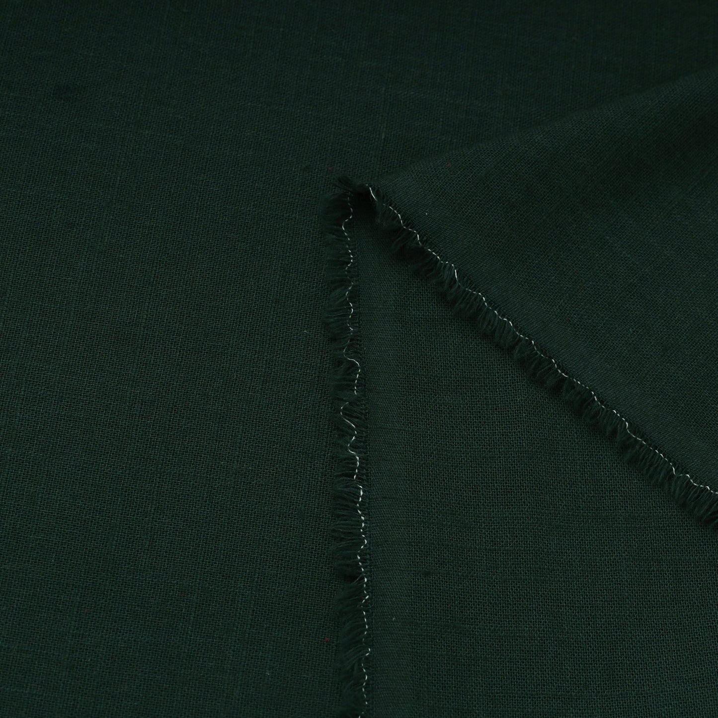 Green Prewashed Slub Cotton Plain Fabric