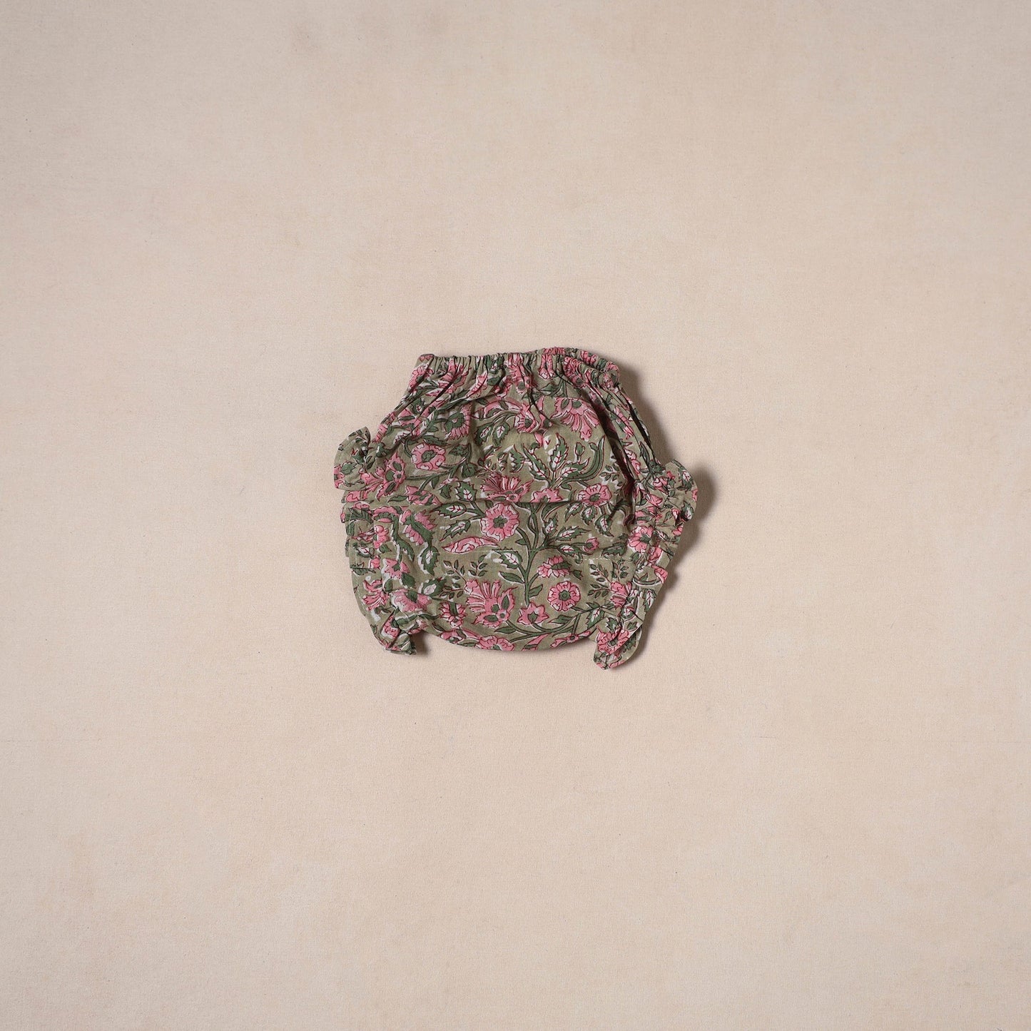 Green - pure cotton baby girls floral top & shorts (6-12