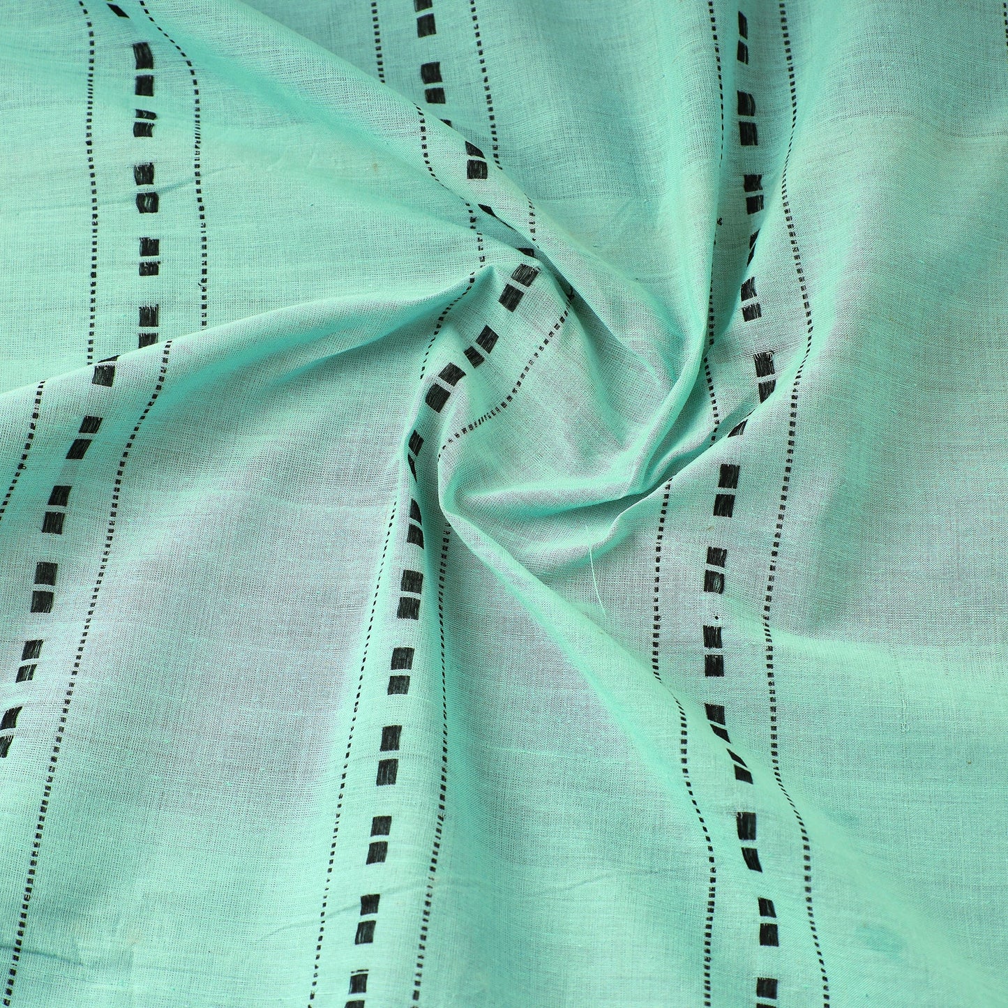 Green Pure Handloom Godavari Checks Cotton Fabric