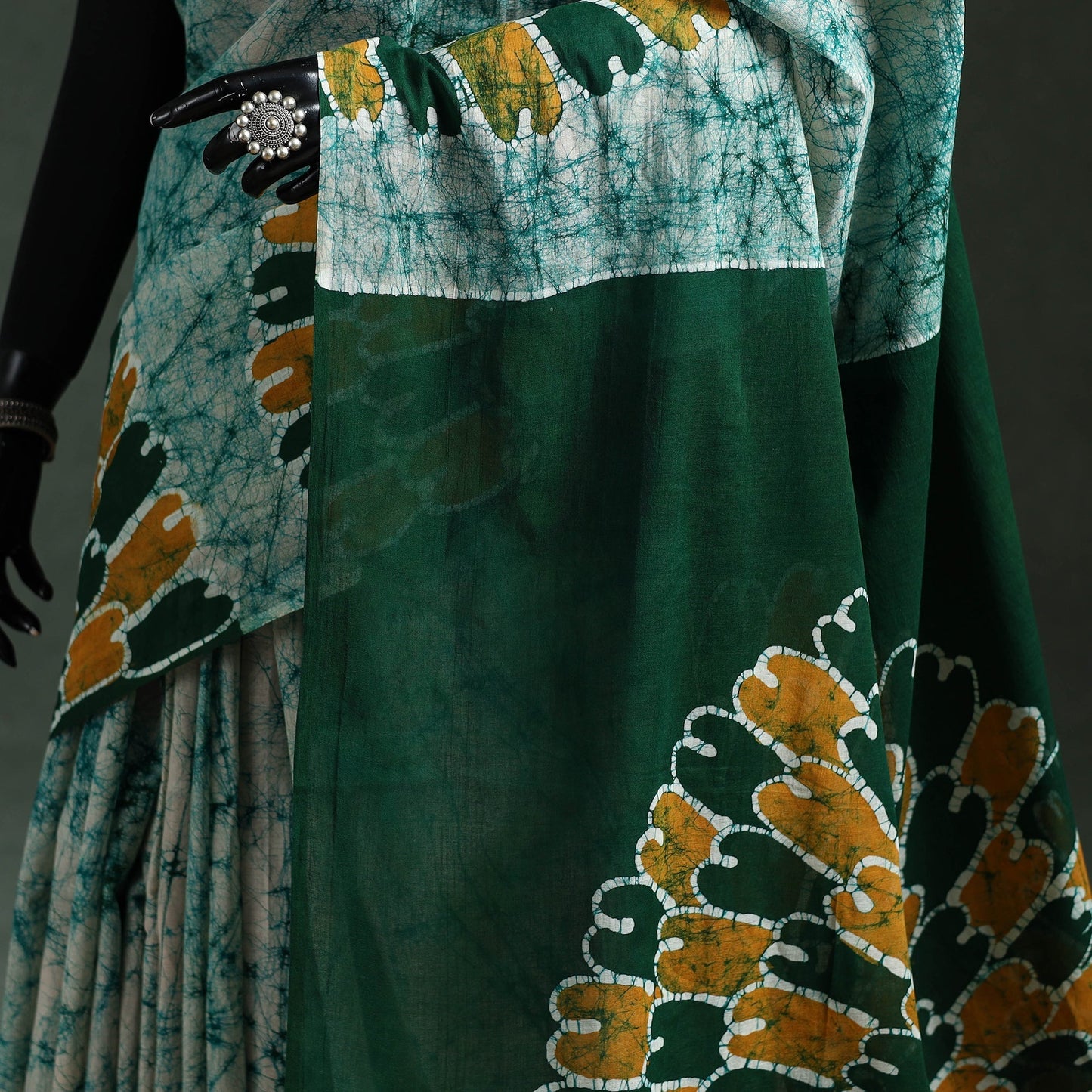 Pure mul cotton hand block batik print saree 05